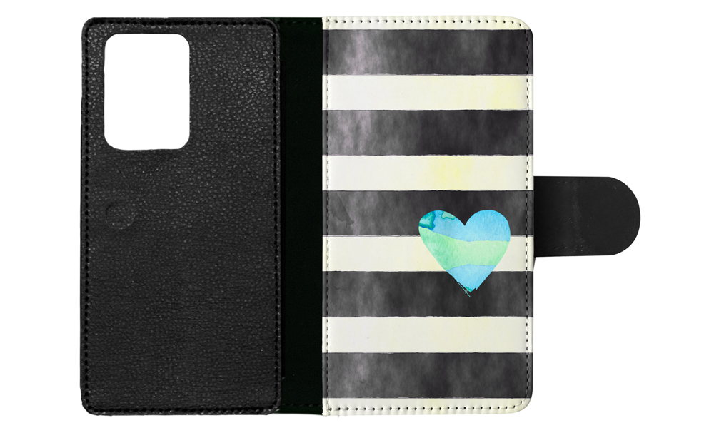 FLIP CASE FOR SAMSUNG GALAXY|STRIPES TEAL HEART PATTERN - Bild 69 von 120