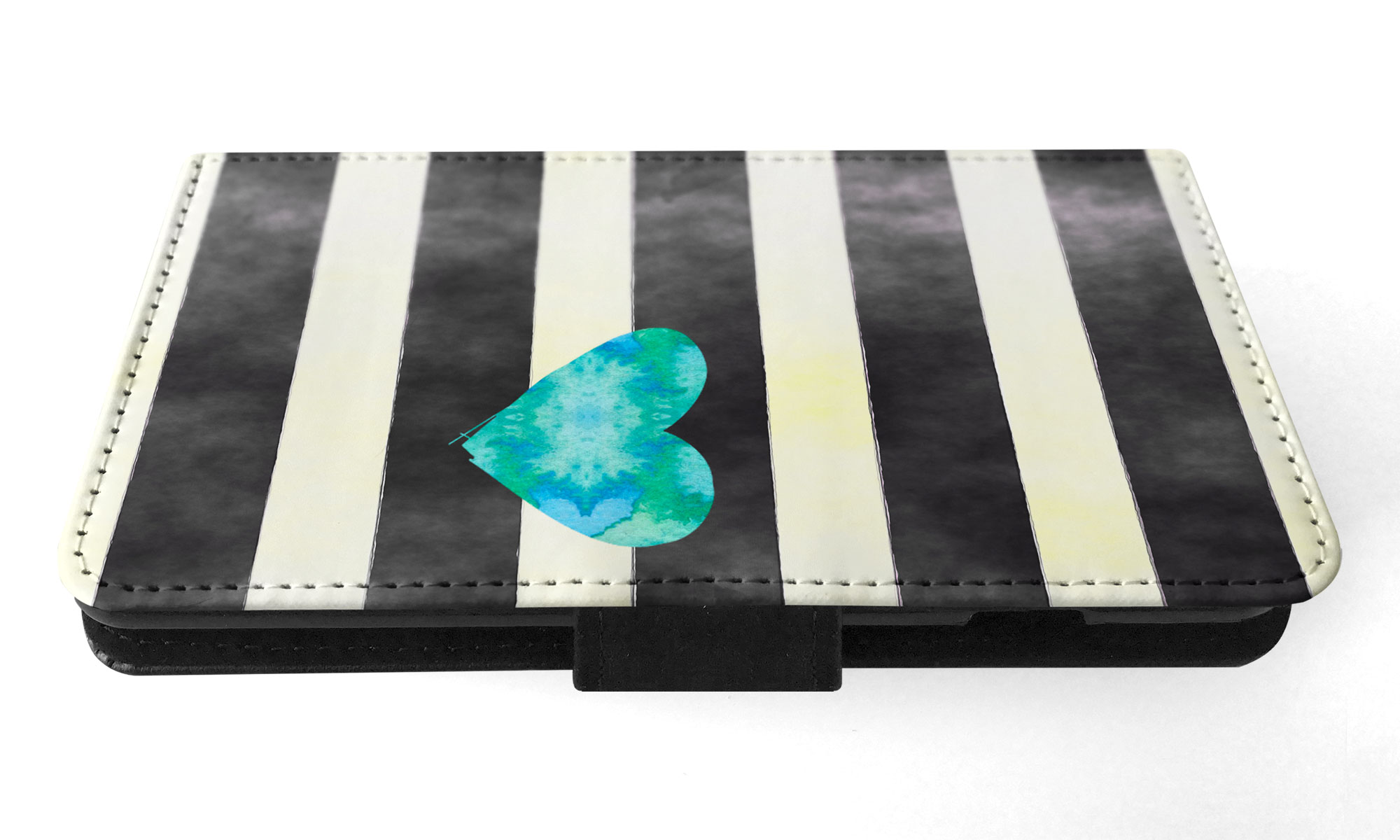 FLIP CASE FOR SAMSUNG GALAXY|STRIPES TEAL HEART PATTERN - Bild 58 von 120