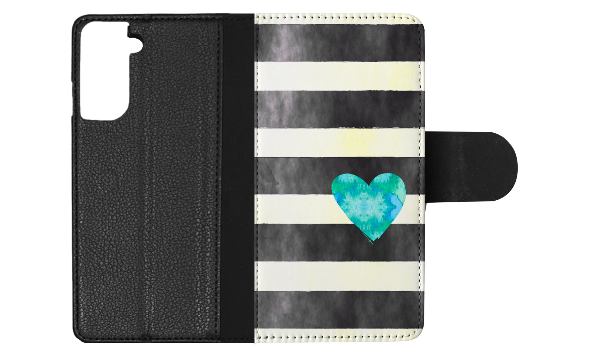 FLIP CASE FOR SAMSUNG GALAXY|STRIPES TEAL HEART PATTERN - Bild 59 von 120