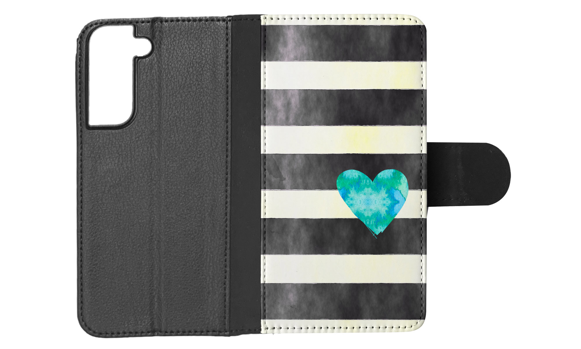 FLIP CASE FOR SAMSUNG GALAXY|STRIPES TEAL HEART PATTERN - Bild 44 von 120