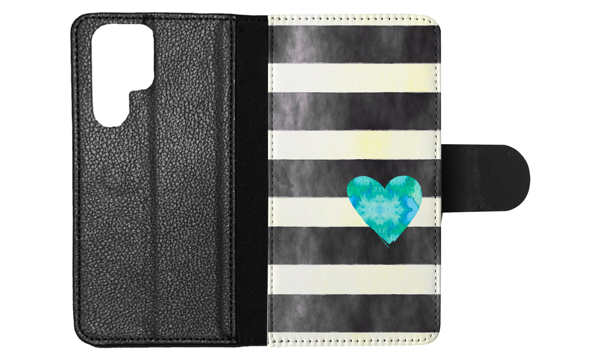 FLIP CASE FOR SAMSUNG GALAXY|STRIPES TEAL HEART PATTERN - Bild 39 von 120