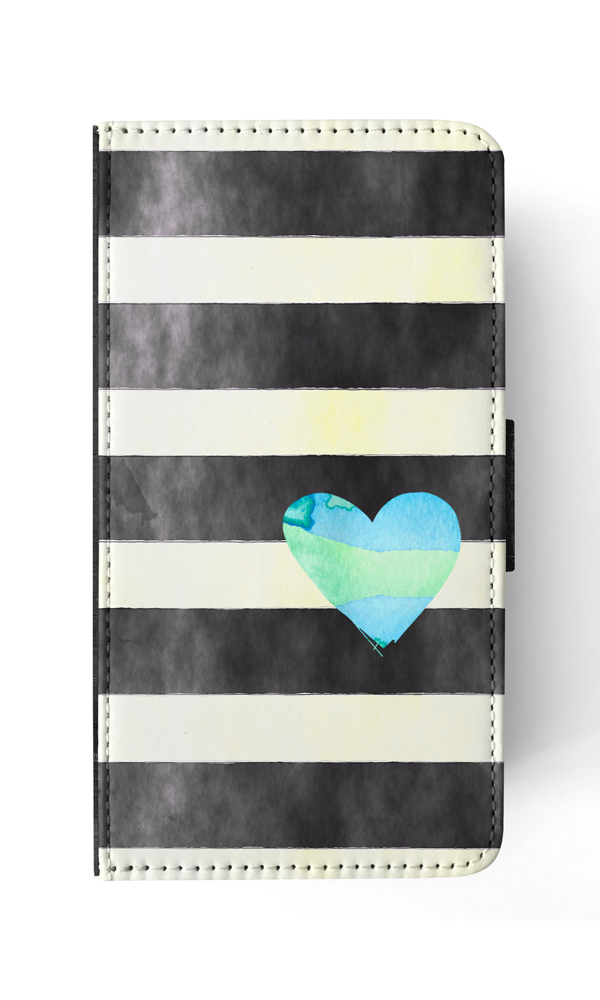 FLIP CASE FOR SAMSUNG GALAXY|STRIPES TEAL HEART PATTERN - Bild 117 von 120
