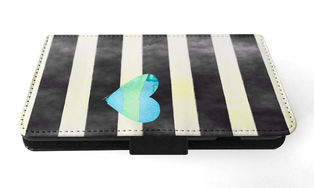 FLIP CASE FOR SAMSUNG GALAXY|STRIPES TEAL HEART PATTERN - Bild 118 von 120