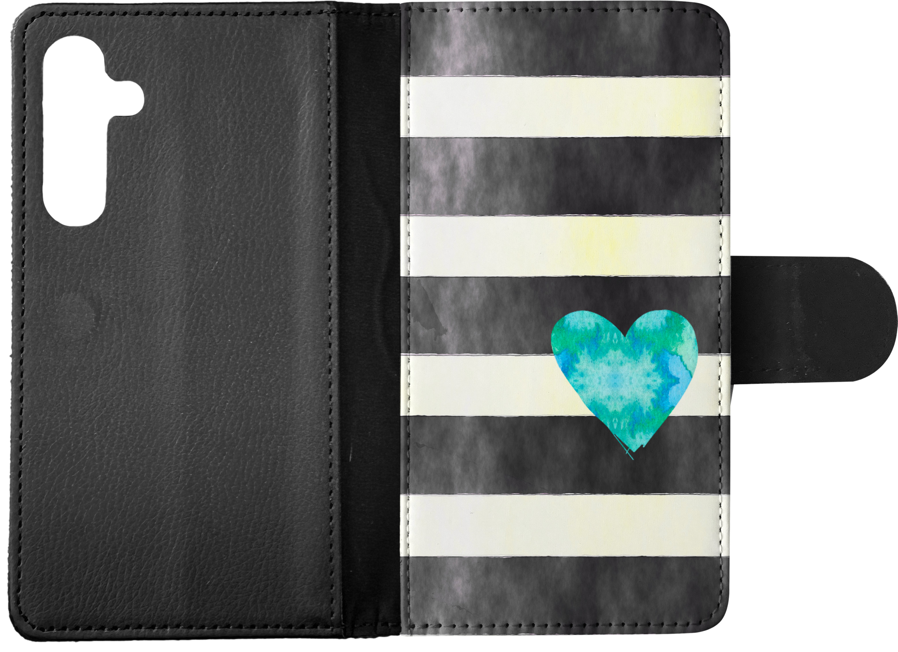 FLIP CASE FOR SAMSUNG GALAXY|STRIPES TEAL HEART PATTERN - Bild 14 von 120