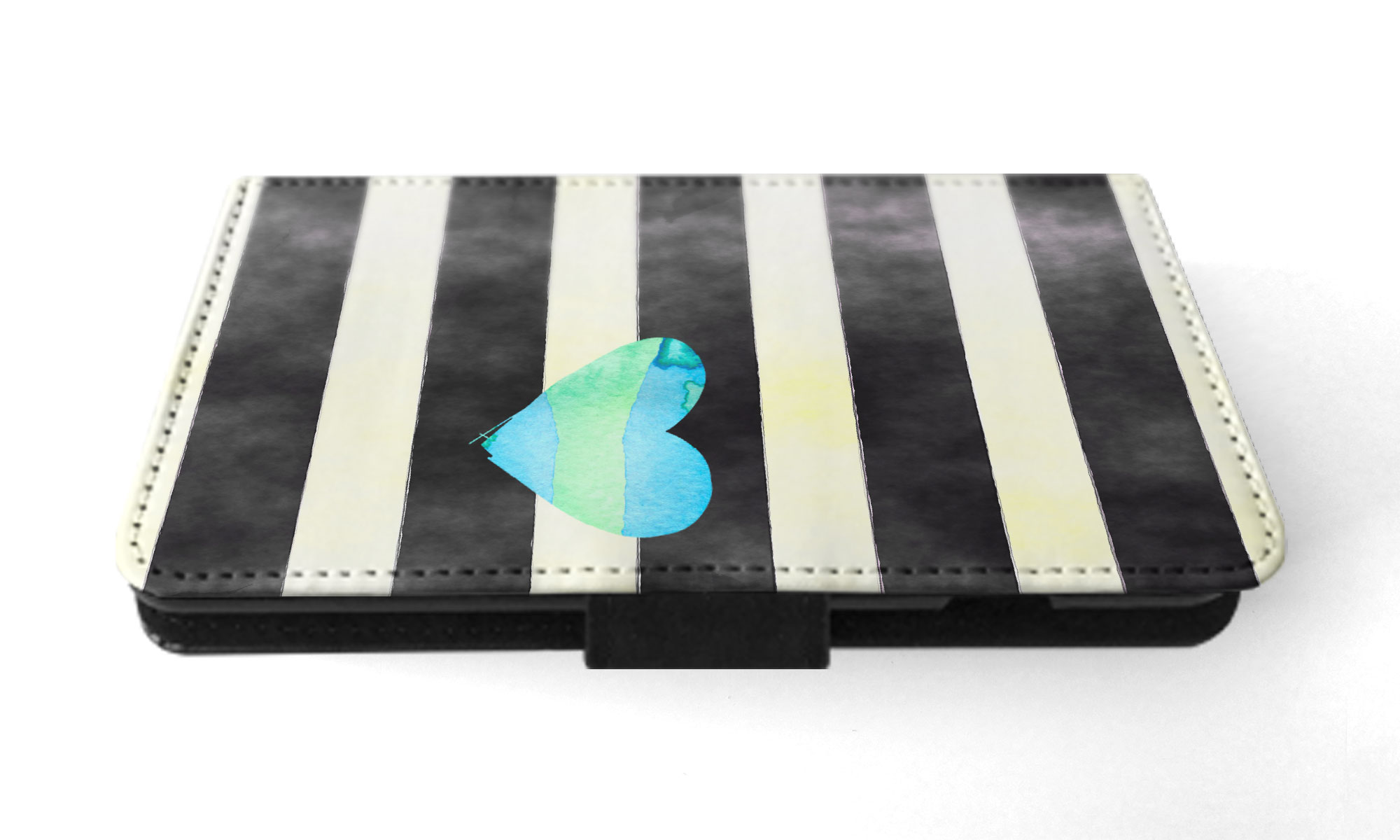 FLIP CASE FOR SAMSUNG GALAXY|STRIPES TEAL HEART PATTERN - Bild 33 von 120
