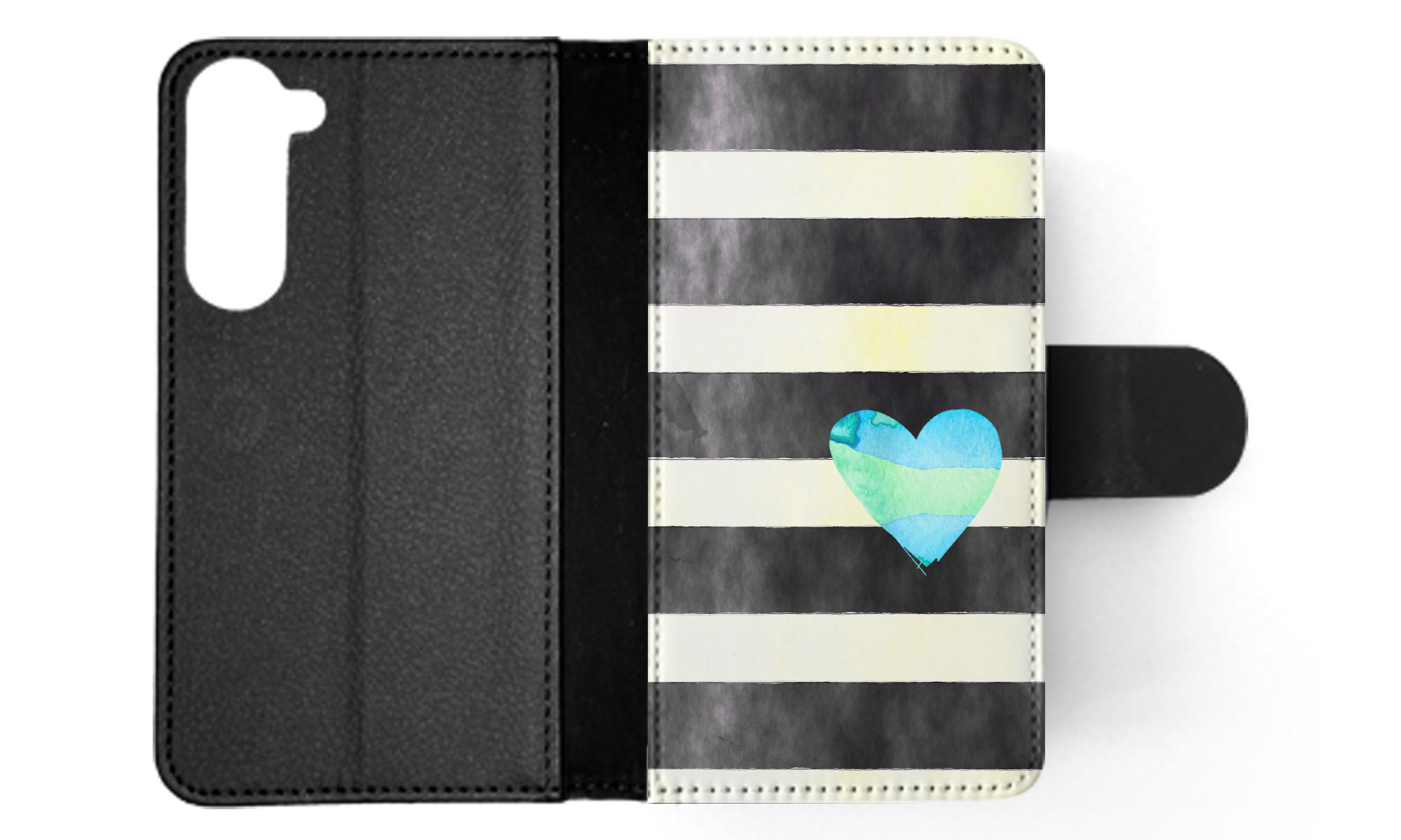 FLIP CASE FOR SAMSUNG GALAXY|STRIPES TEAL HEART PATTERN - Bild 29 von 120