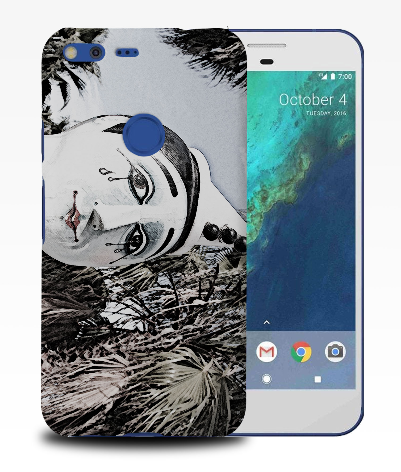 CASE COVER FOR GOOGLE PIXEL|FUNNY CLOWN HEAD SKETCH - Picture 10 of 11
