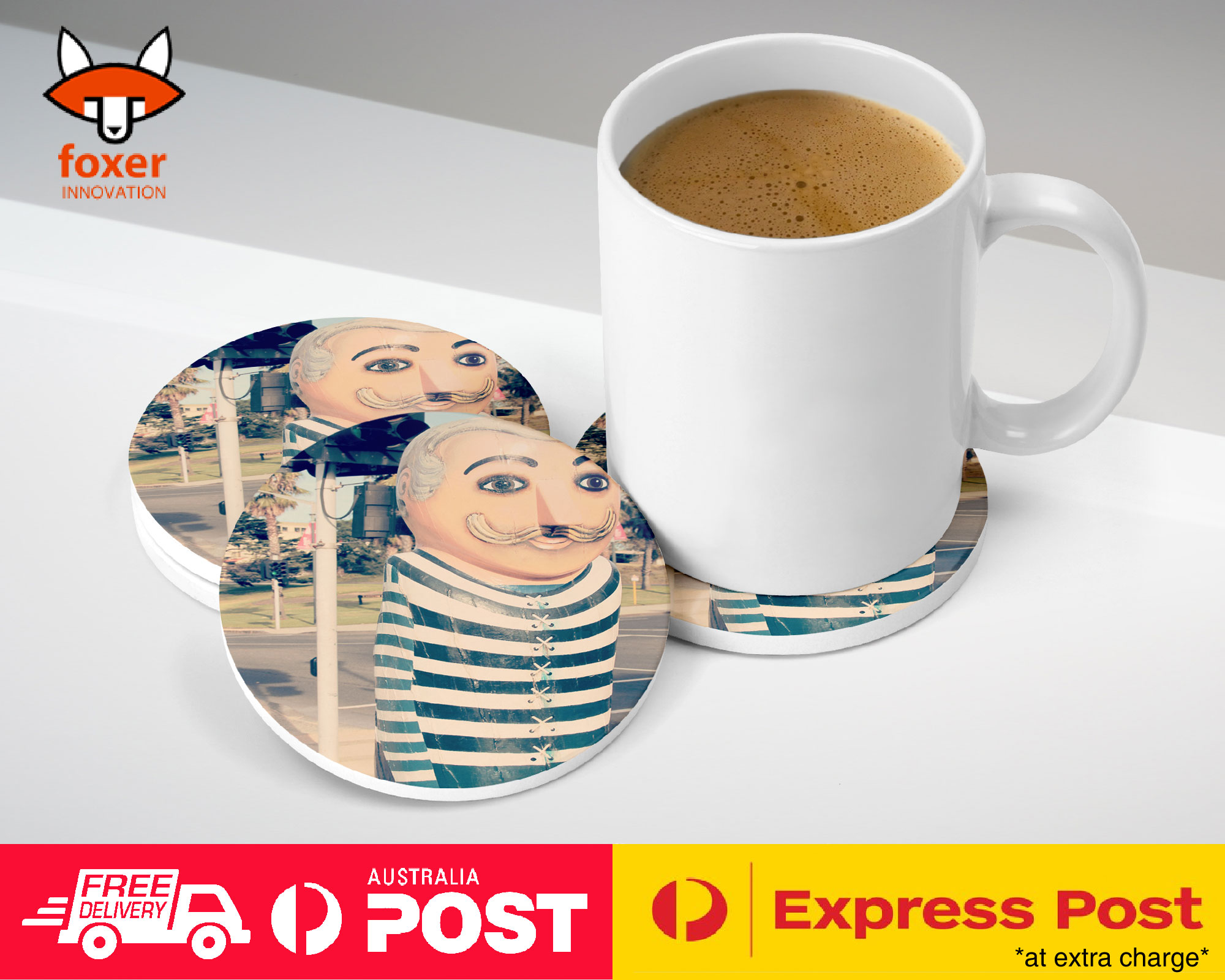 COASTER COFFEE DRINKING MAT|GEELONG CLOWN HARD