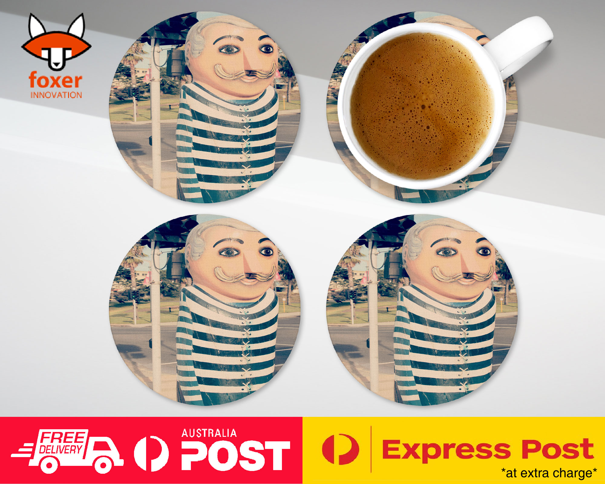 COASTER COFFEE DRINKING MAT|GEELONG CLOWN HARD