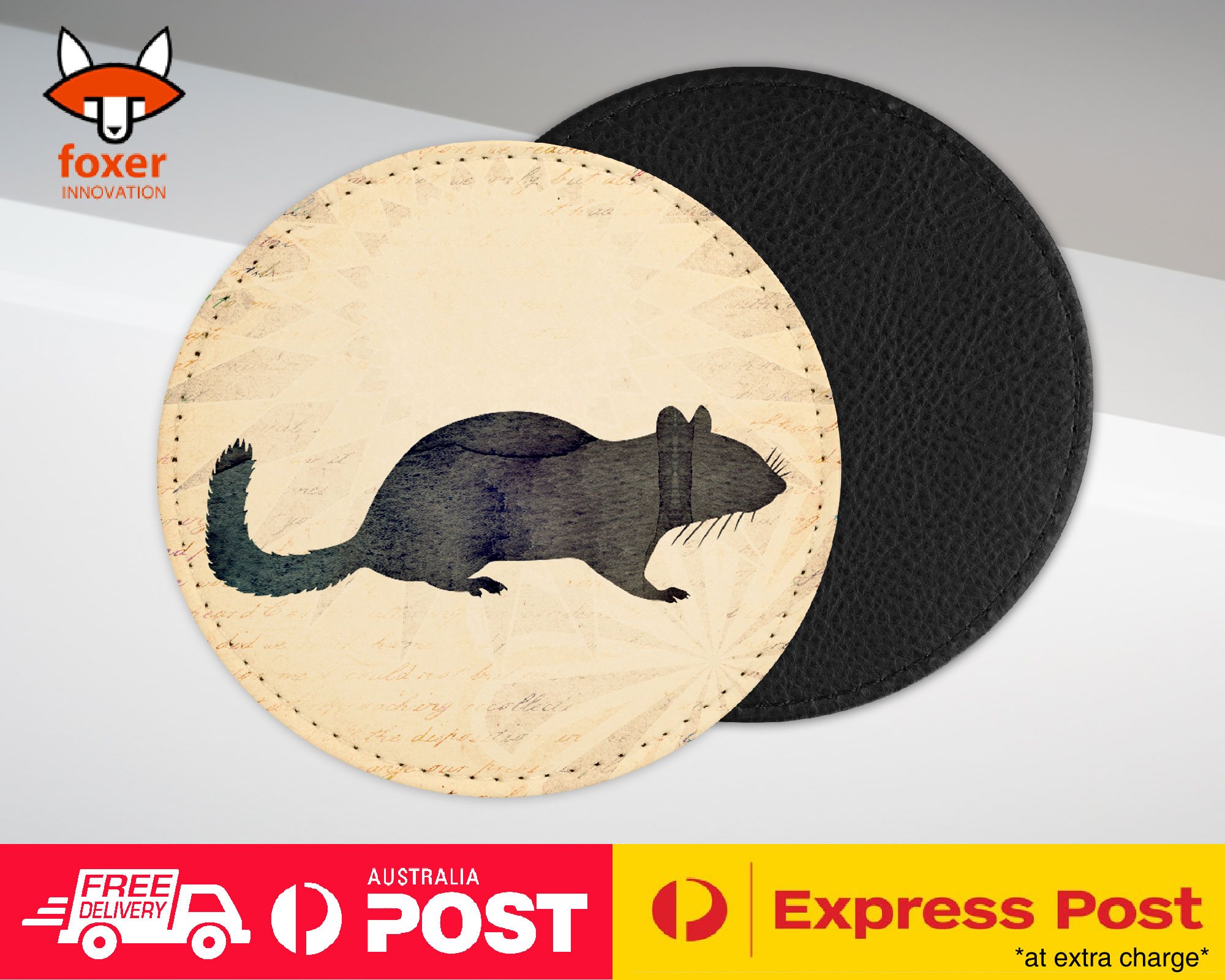 COASTER COFFEE DRINKING MAT|CHIPMUNK WATERCOLOR ART