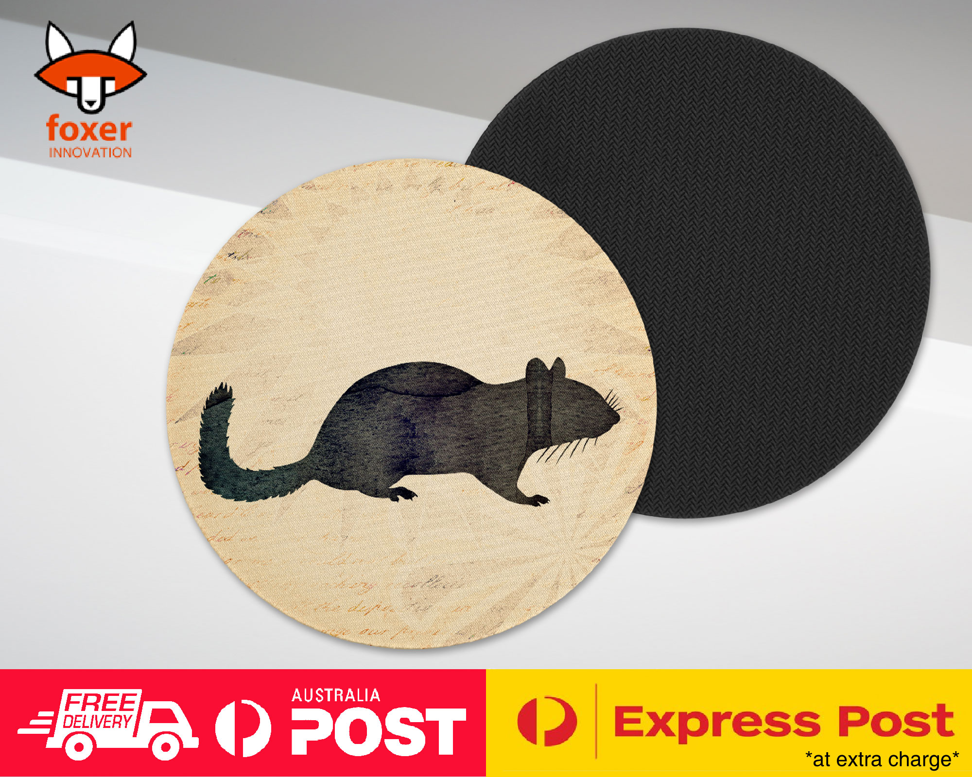 COASTER COFFEE DRINKING MAT|CHIPMUNK WATERCOLOR ART