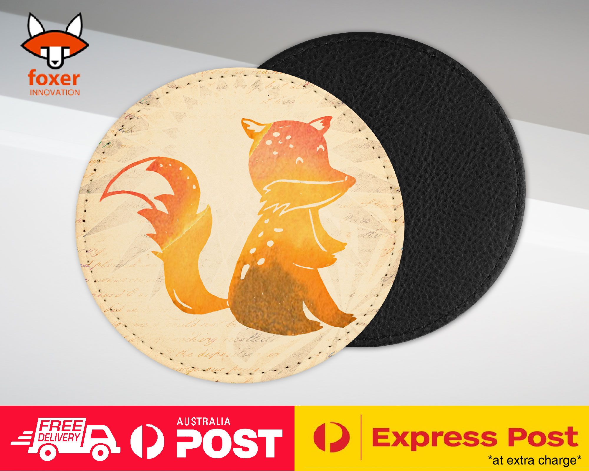 COASTER COFFEE DRINKING MAT|YELLOW FOX WATERCOLOR ART