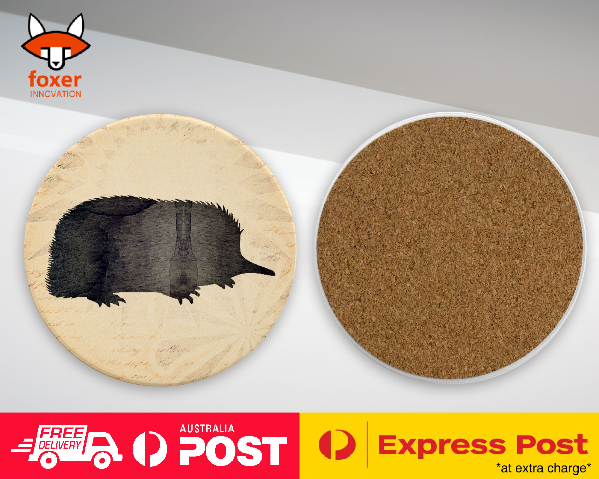 COASTER COFFEE DRINKING MAT|ECHIDNA AUSTRALIAN ANIMAL