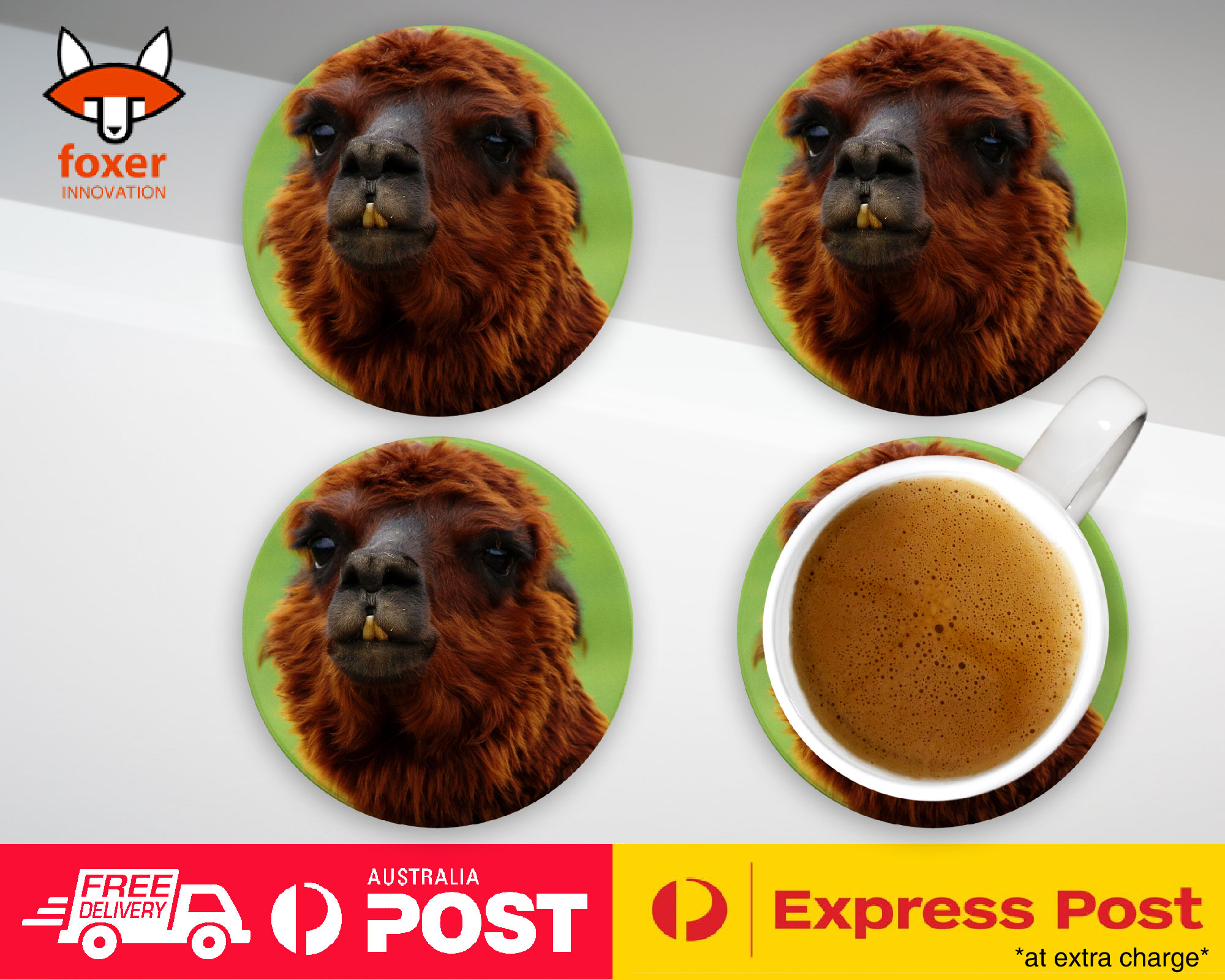 COASTER COFFEE DRINKING MAT|ALPACA LLAMA ANIMAL