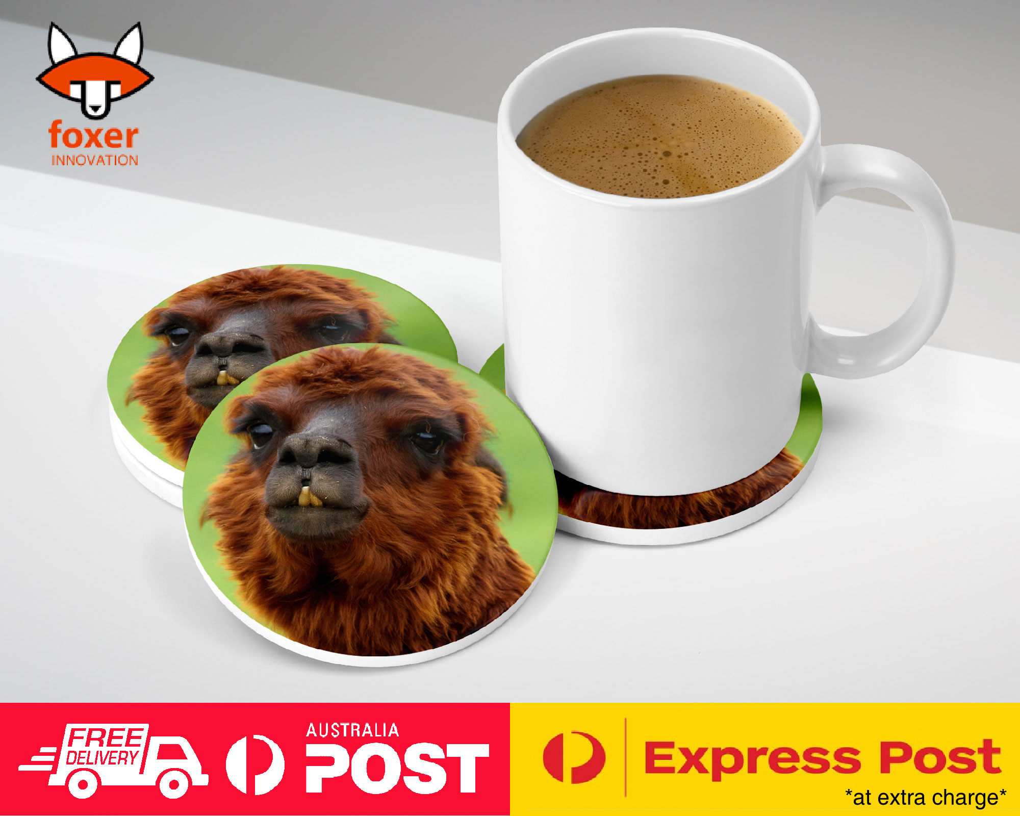 COASTER COFFEE DRINKING MAT|ALPACA LLAMA ANIMAL