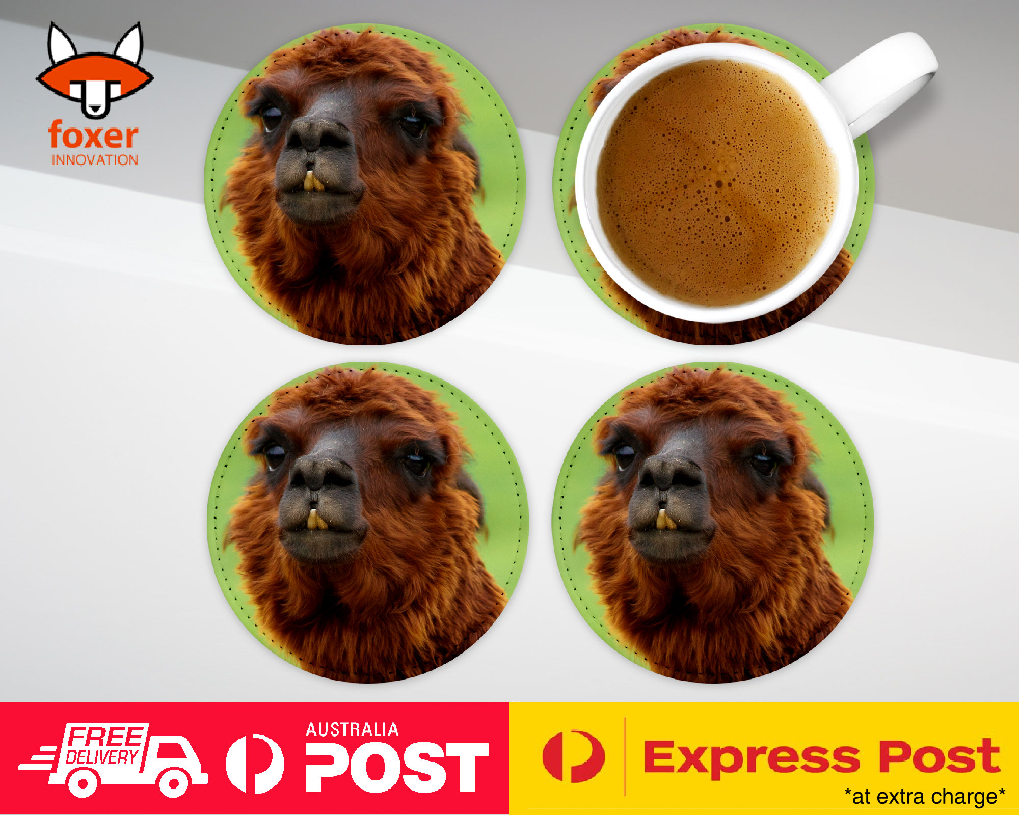 COASTER COFFEE DRINKING MAT|ALPACA LLAMA ANIMAL