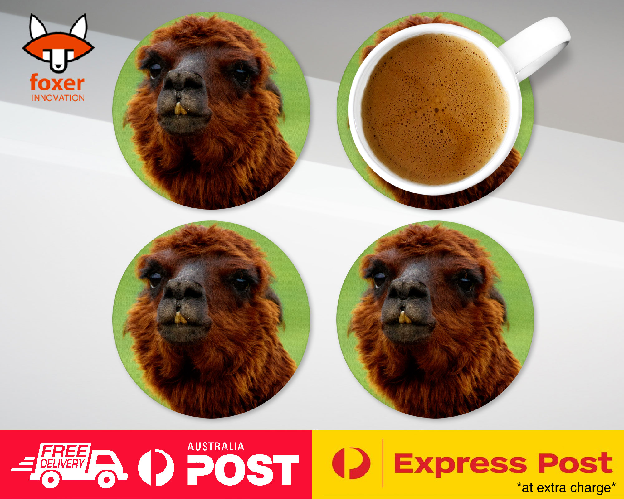 COASTER COFFEE DRINKING MAT|ALPACA LLAMA ANIMAL