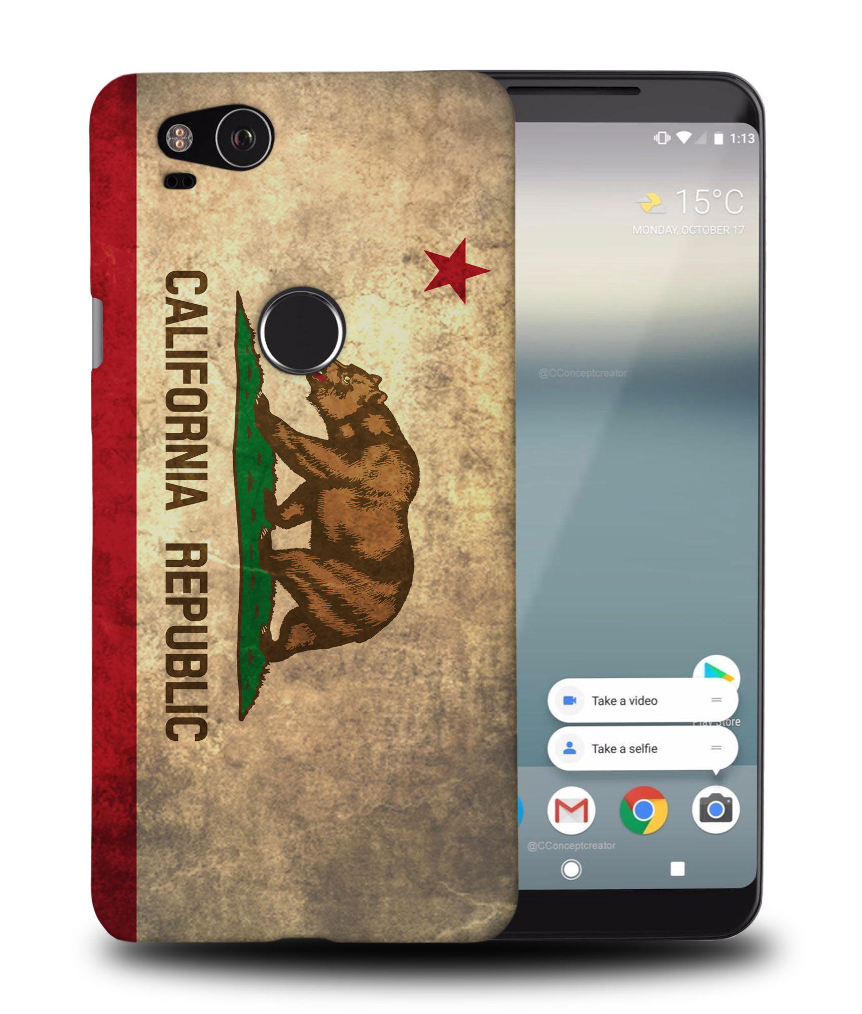 FUNDA FUNDA PARA GOOGLE PIXEL|CALIFORNIA BANDERA DEL ESTADO AMERICANO - Imagen 9 de 11