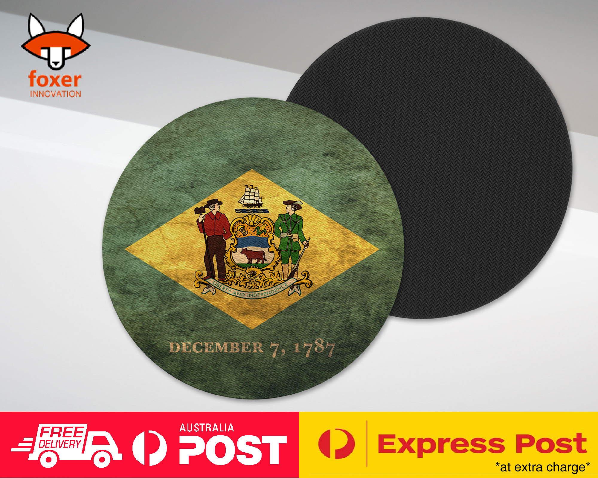 COASTER COFFEE DRINKING MAT|DELAWARE US AMERICAN STATE FLAG