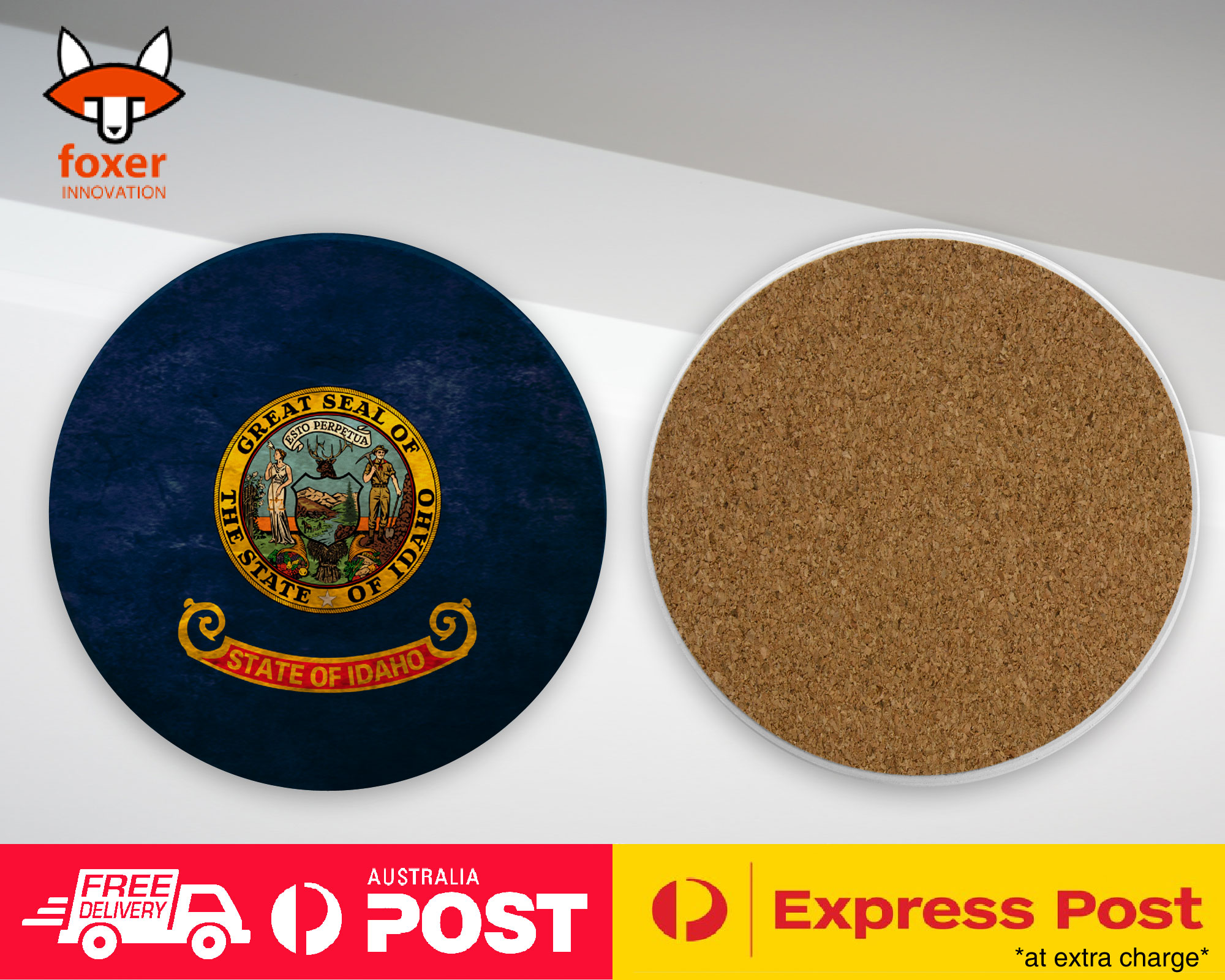 COASTER COFFEE DRINKING MAT|IDAHO US AMERICAN STATE FLAG