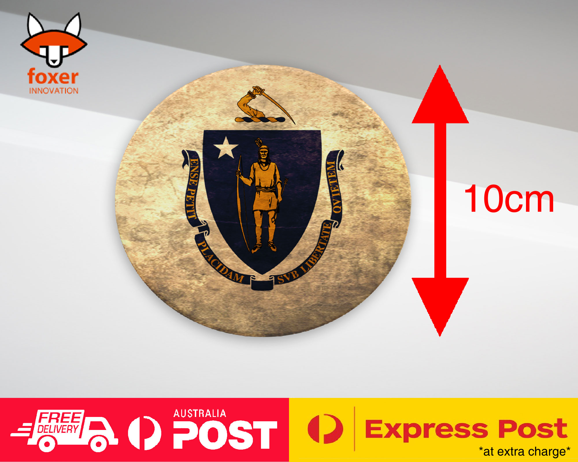 COASTER COFFEE DRINKING MAT|MASSACHUSETTS US FLAG