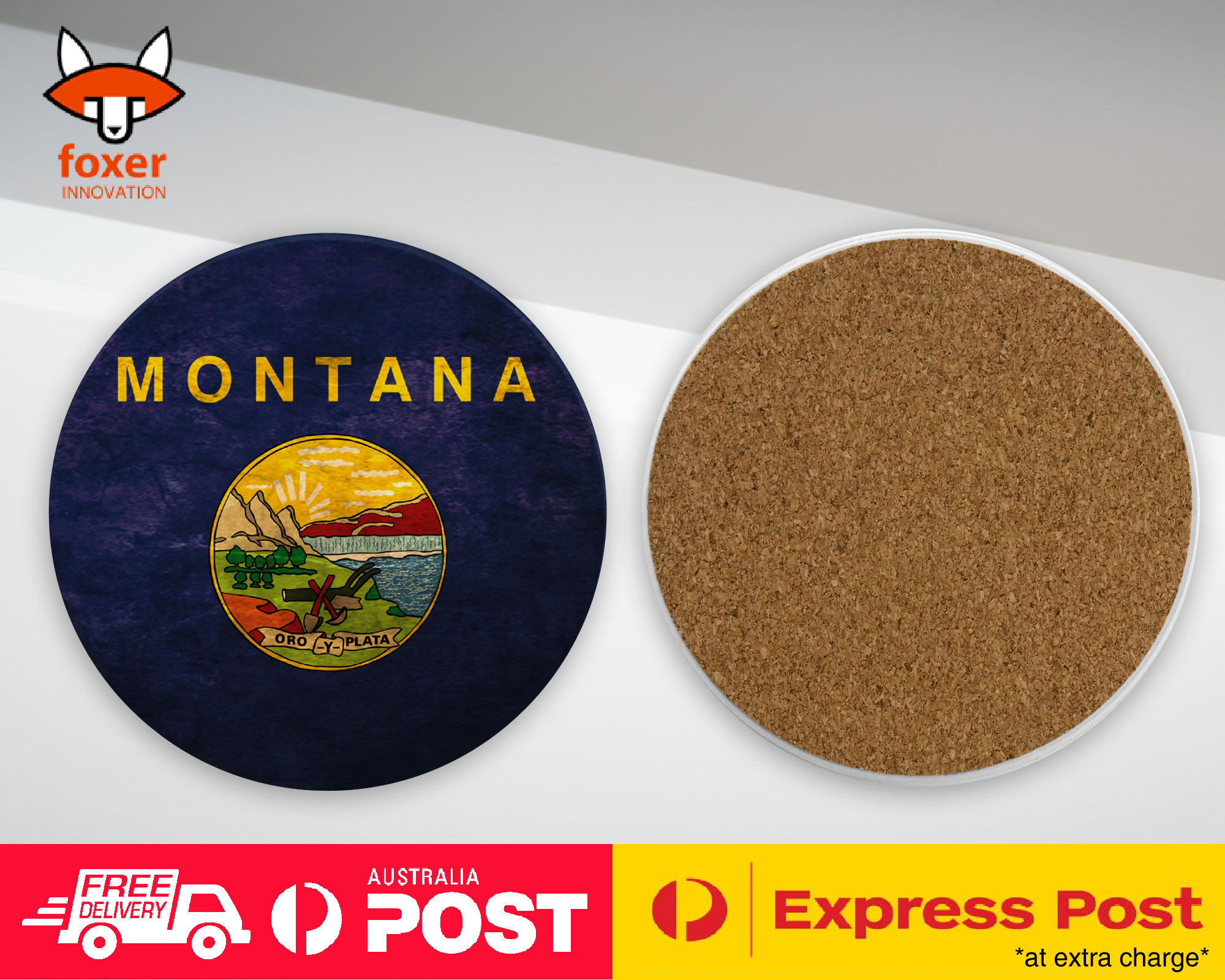 COASTER COFFEE DRINKING MAT|MONTANA US AMERICAN STATE FLAG