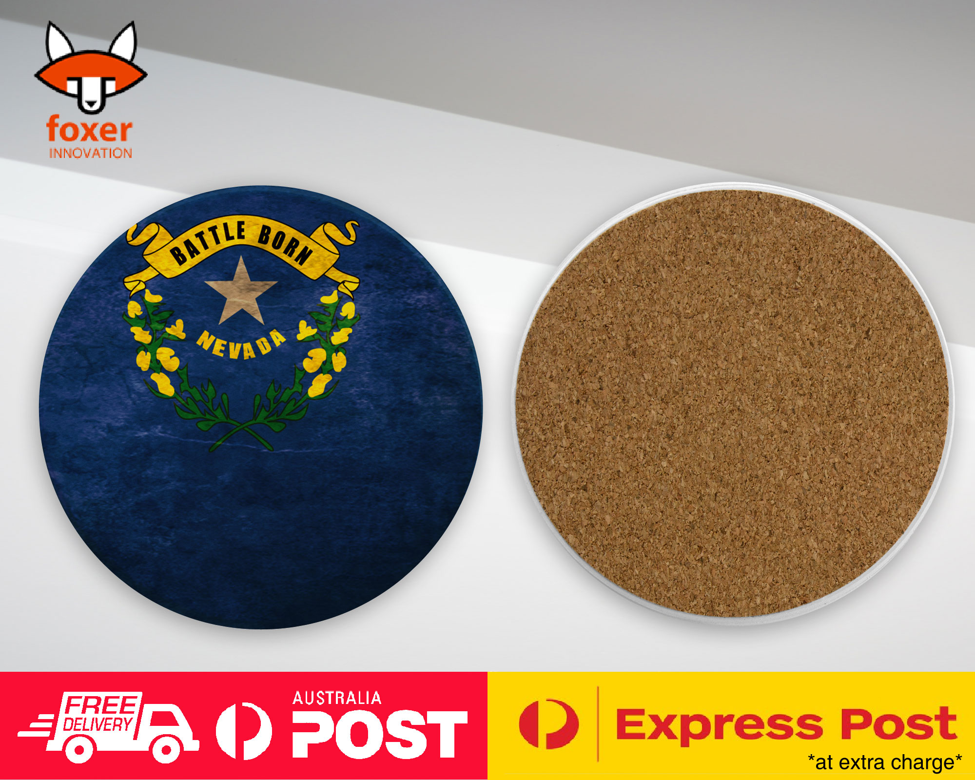 COASTER COFFEE DRINKING MAT|NEVADA US AMERICAN STATE FLAG