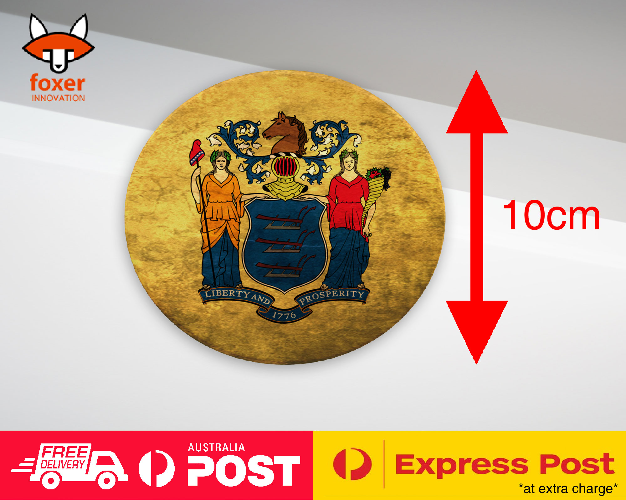 COASTER COFFEE DRINKING MAT|NEW JERSEY US AMERICAN STATE FLAG