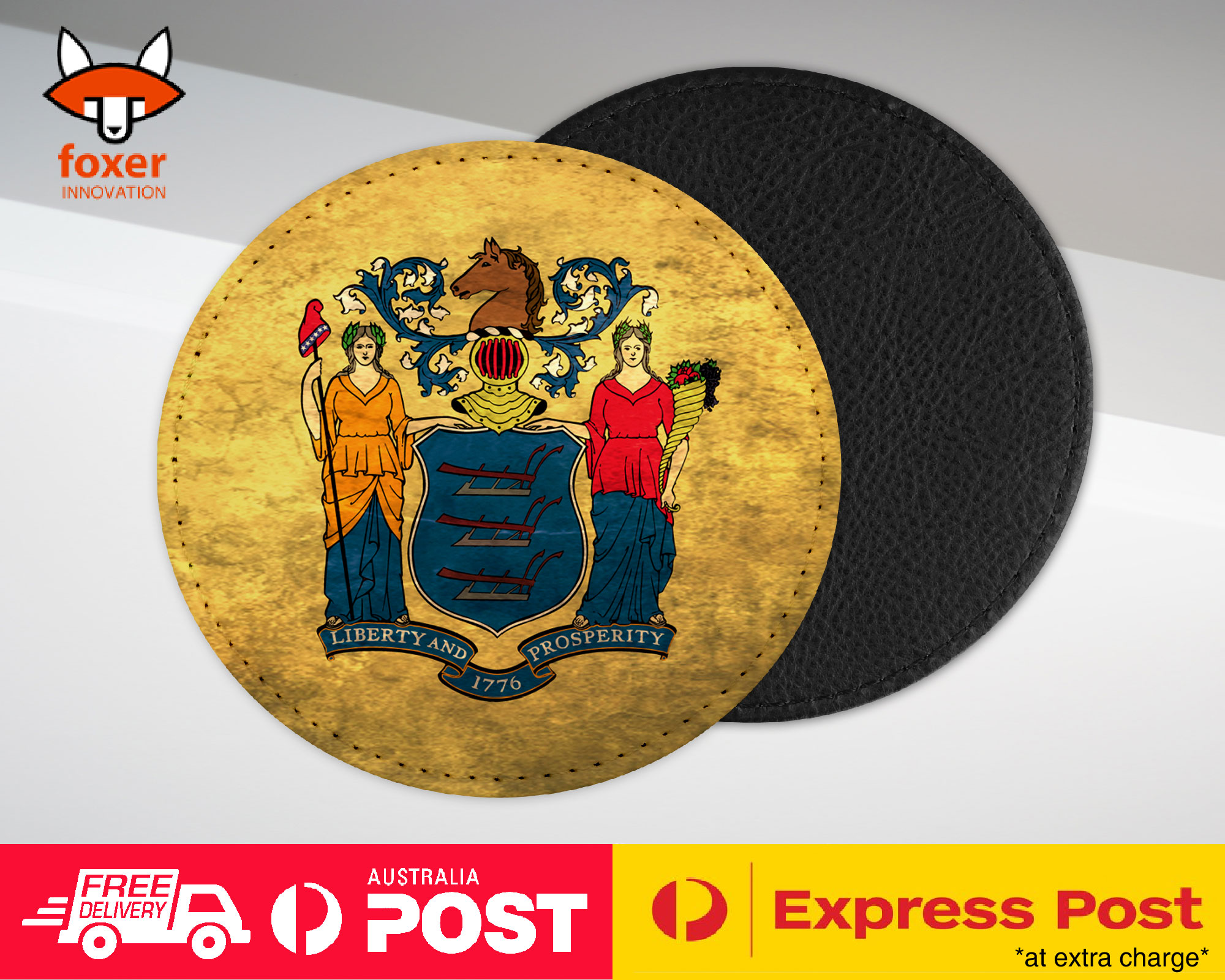 COASTER COFFEE DRINKING MAT|NEW JERSEY US AMERICAN STATE FLAG