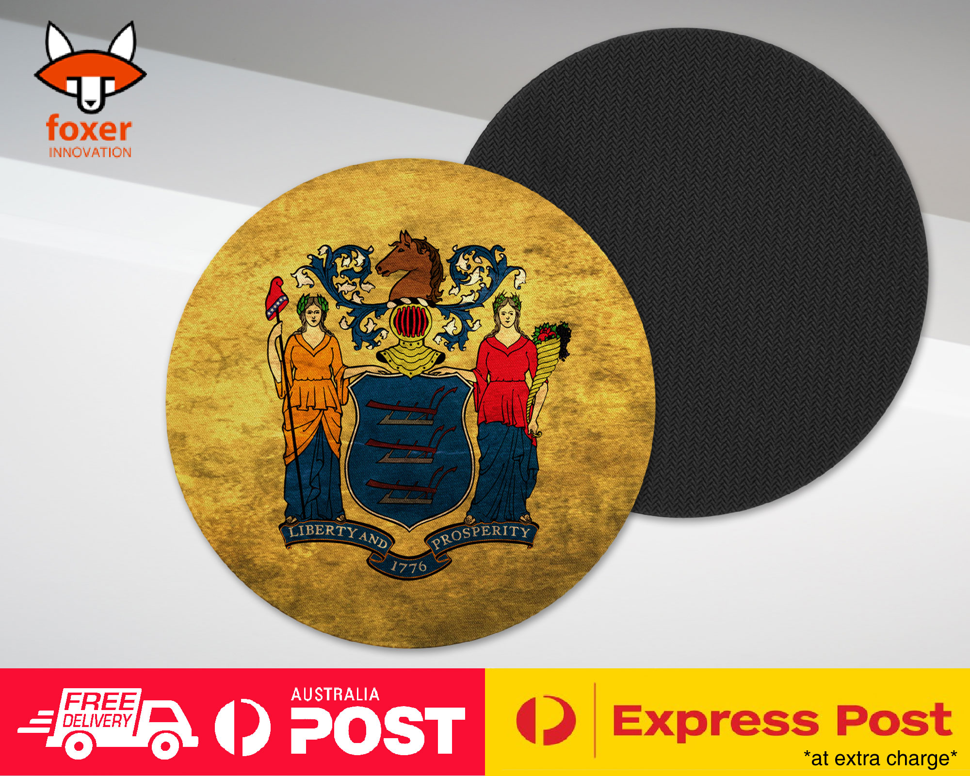 COASTER COFFEE DRINKING MAT|NEW JERSEY US AMERICAN STATE FLAG