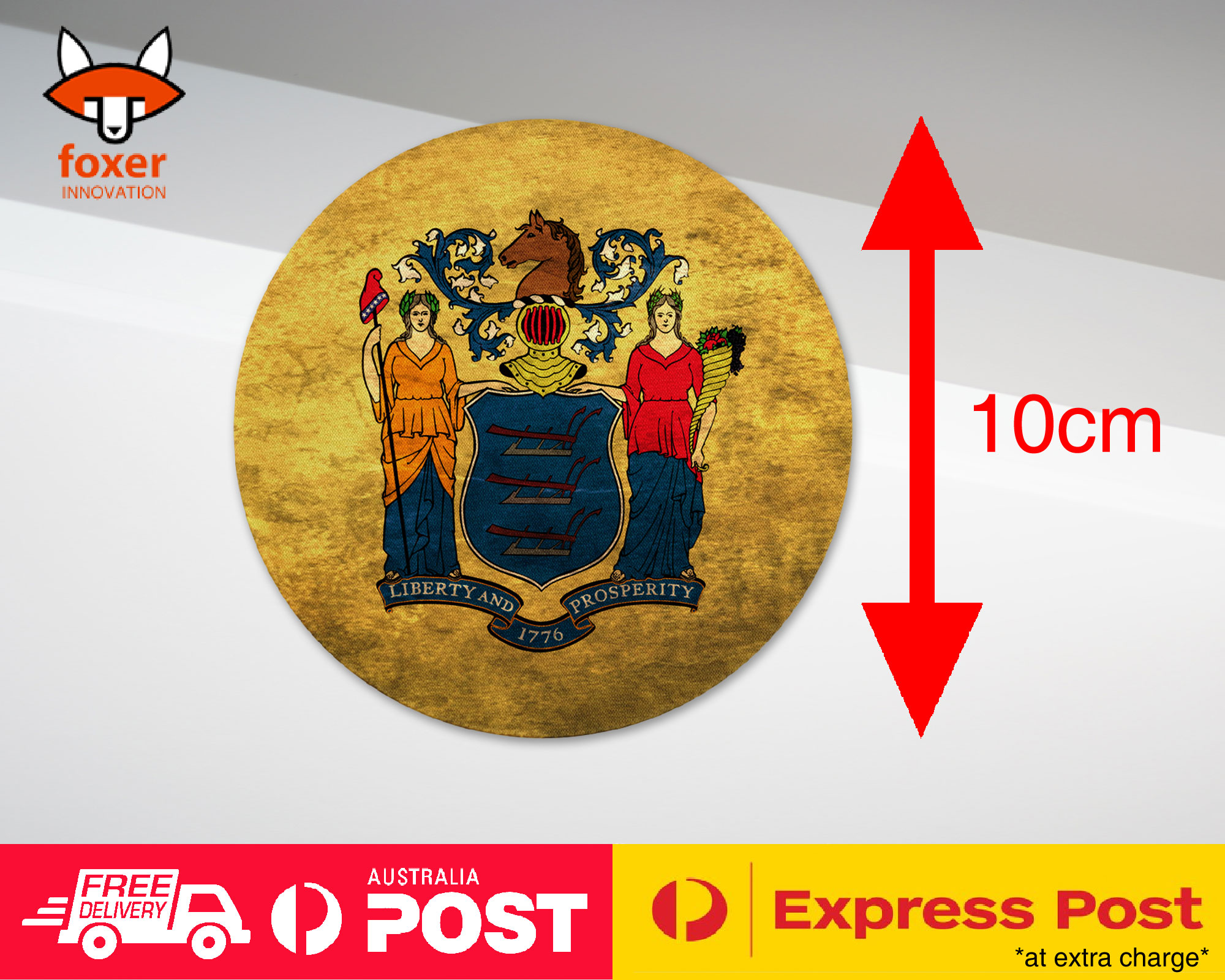 COASTER COFFEE DRINKING MAT|NEW JERSEY US AMERICAN STATE FLAG