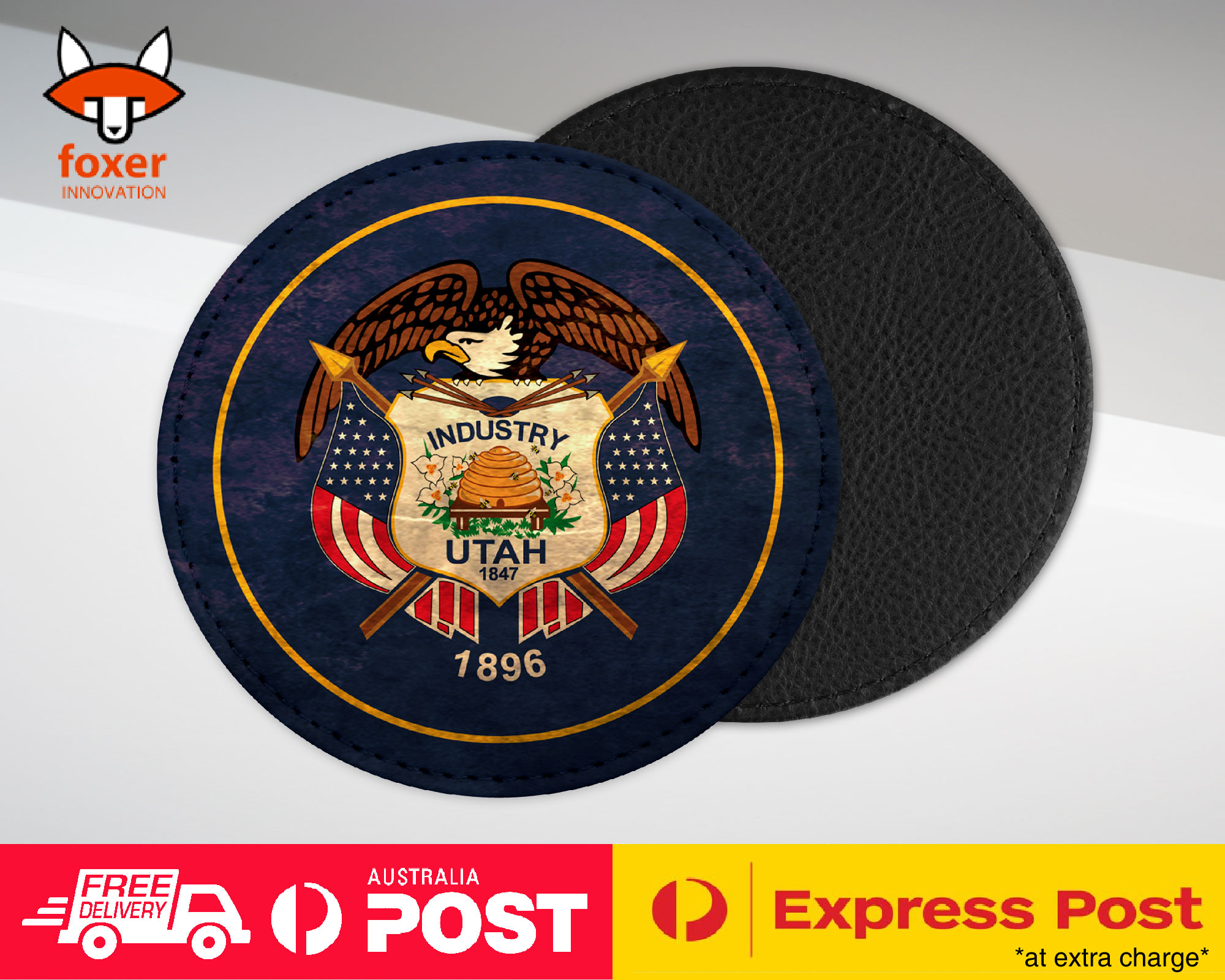 COASTER COFFEE DRINKING MAT|UTAH US AMERICAN STATE FLAG