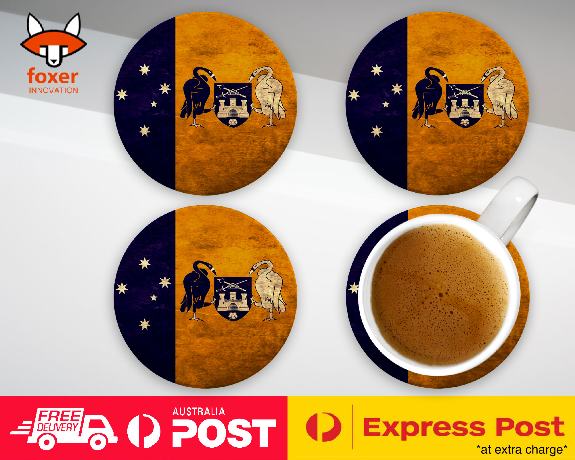 COASTER COFFEE DRINKING MAT|ACT AUSTRALIAN STATE FLAG