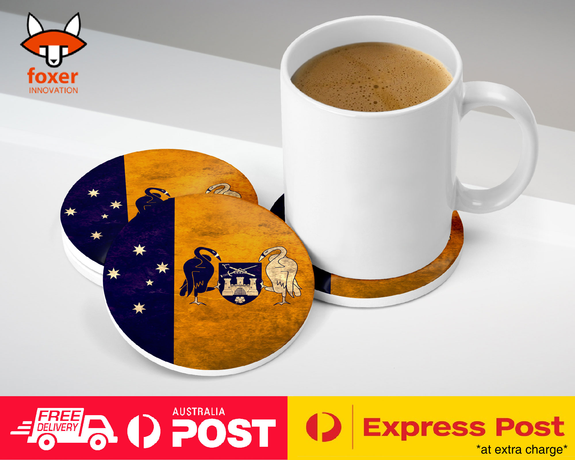 COASTER COFFEE DRINKING MAT|ACT AUSTRALIAN STATE FLAG