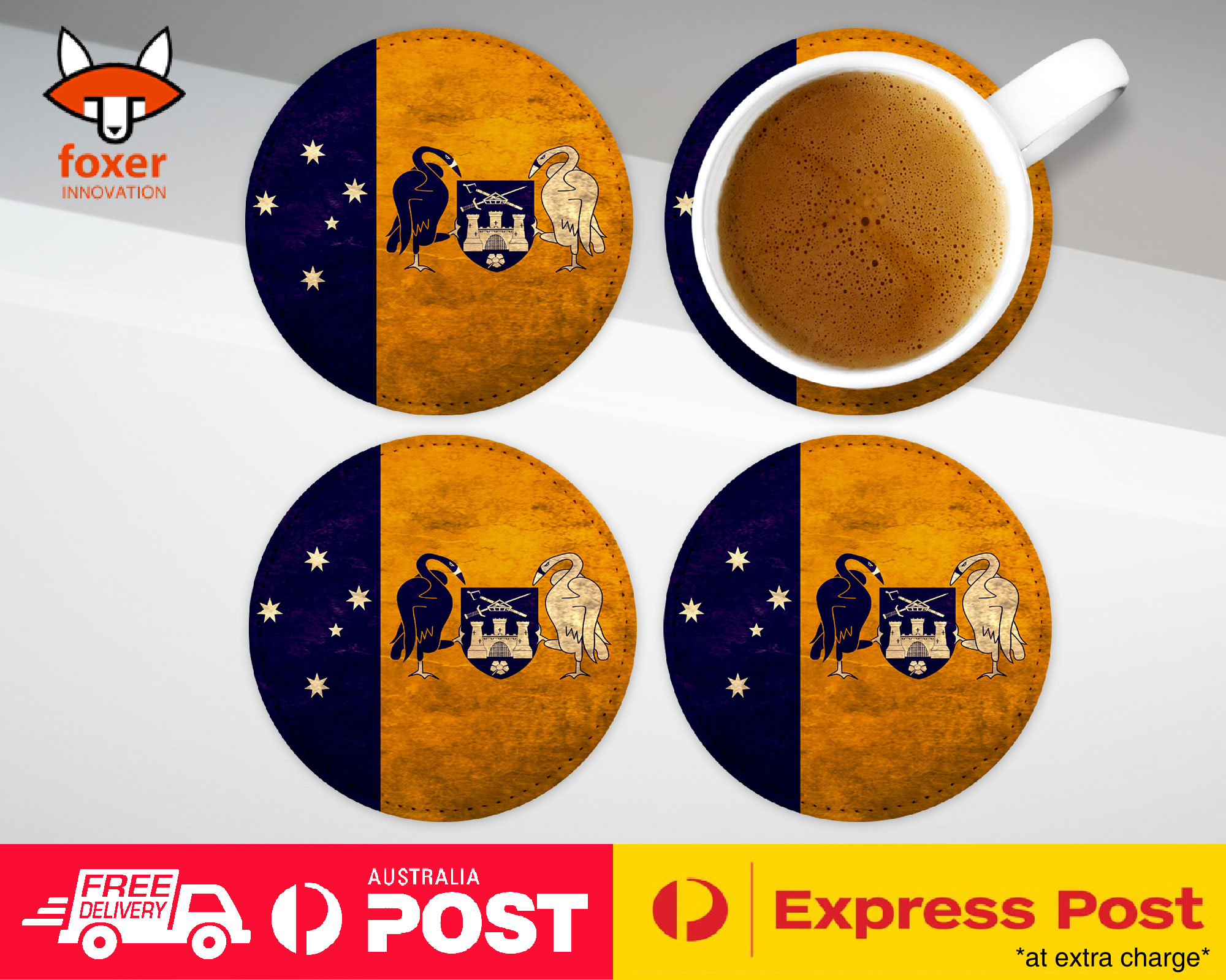 COASTER COFFEE DRINKING MAT|ACT AUSTRALIAN STATE FLAG
