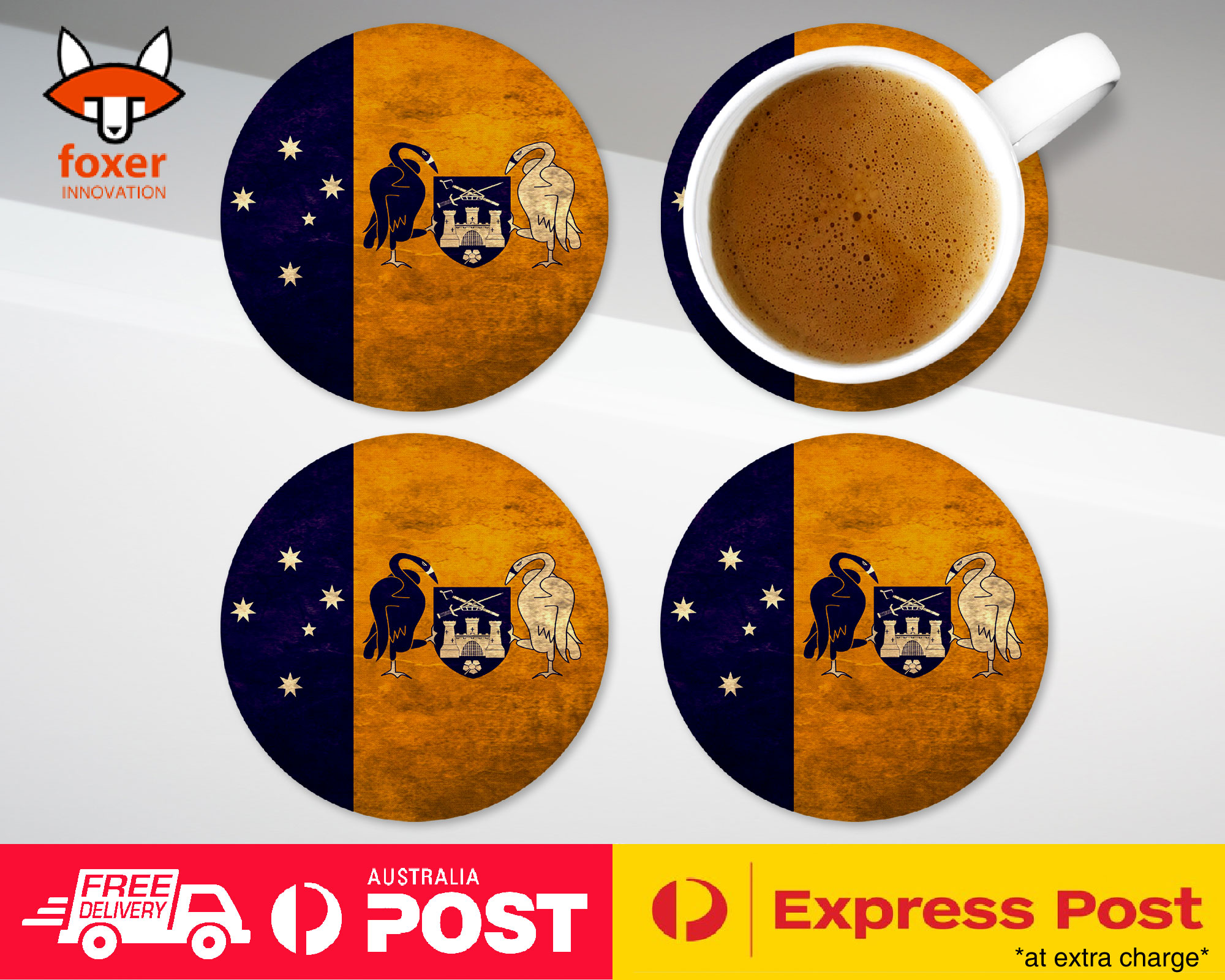 COASTER COFFEE DRINKING MAT|ACT AUSTRALIAN STATE FLAG