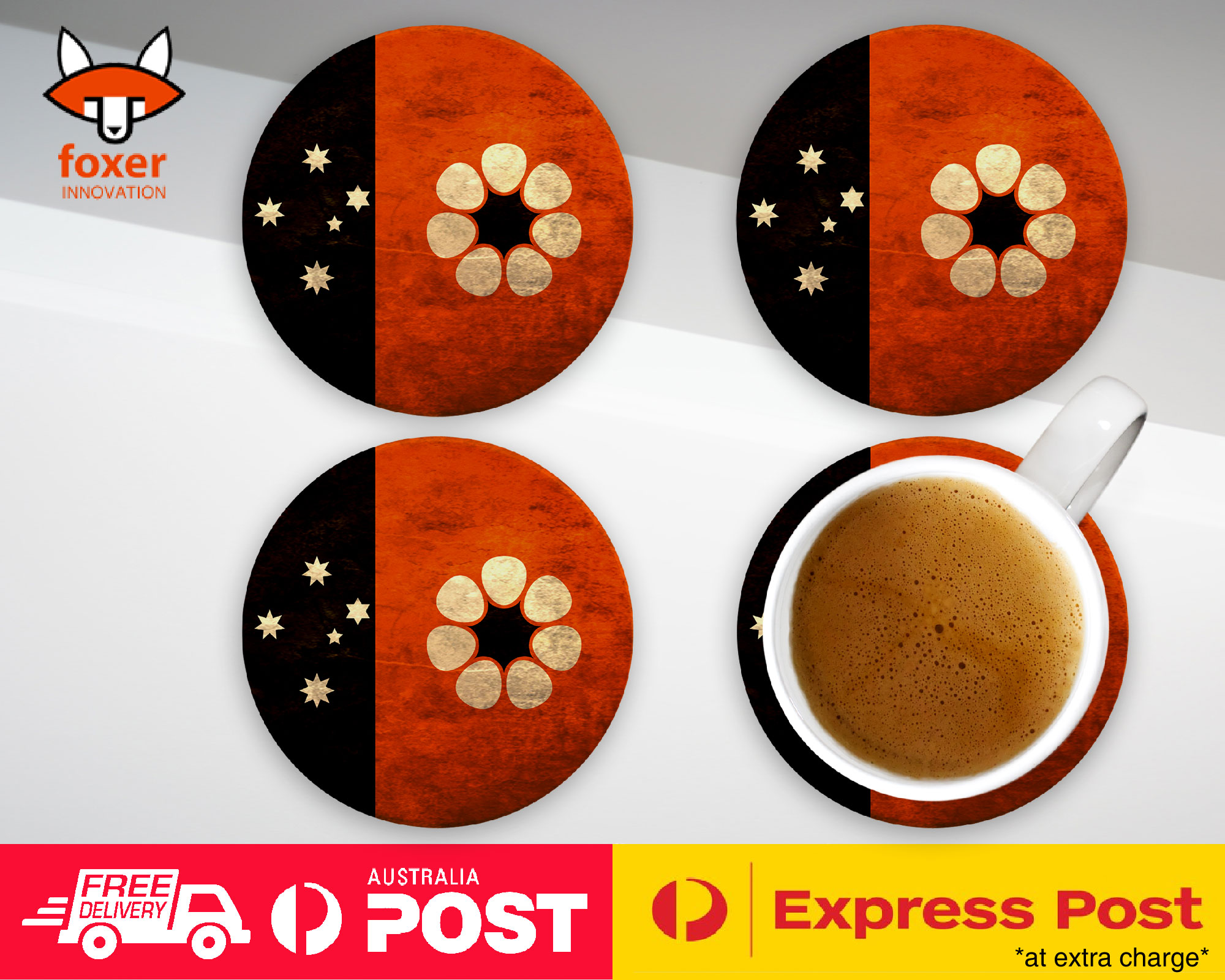 COASTER COFFEE DRINKING MAT|NORTHERN TERRITORY STATE FLAG