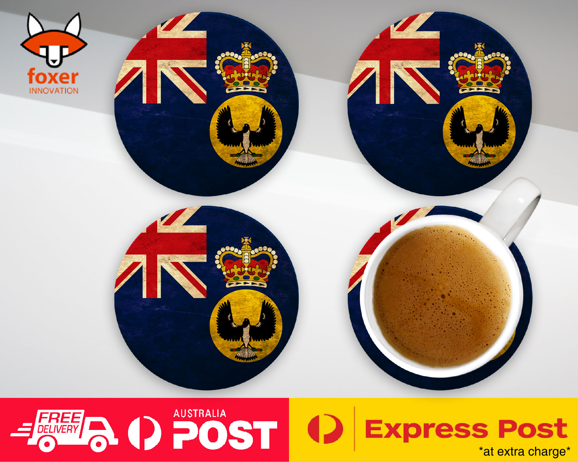 COASTER COFFEE DRINKING MAT|SOUTH AUSTRALIA STATE FLAG #2