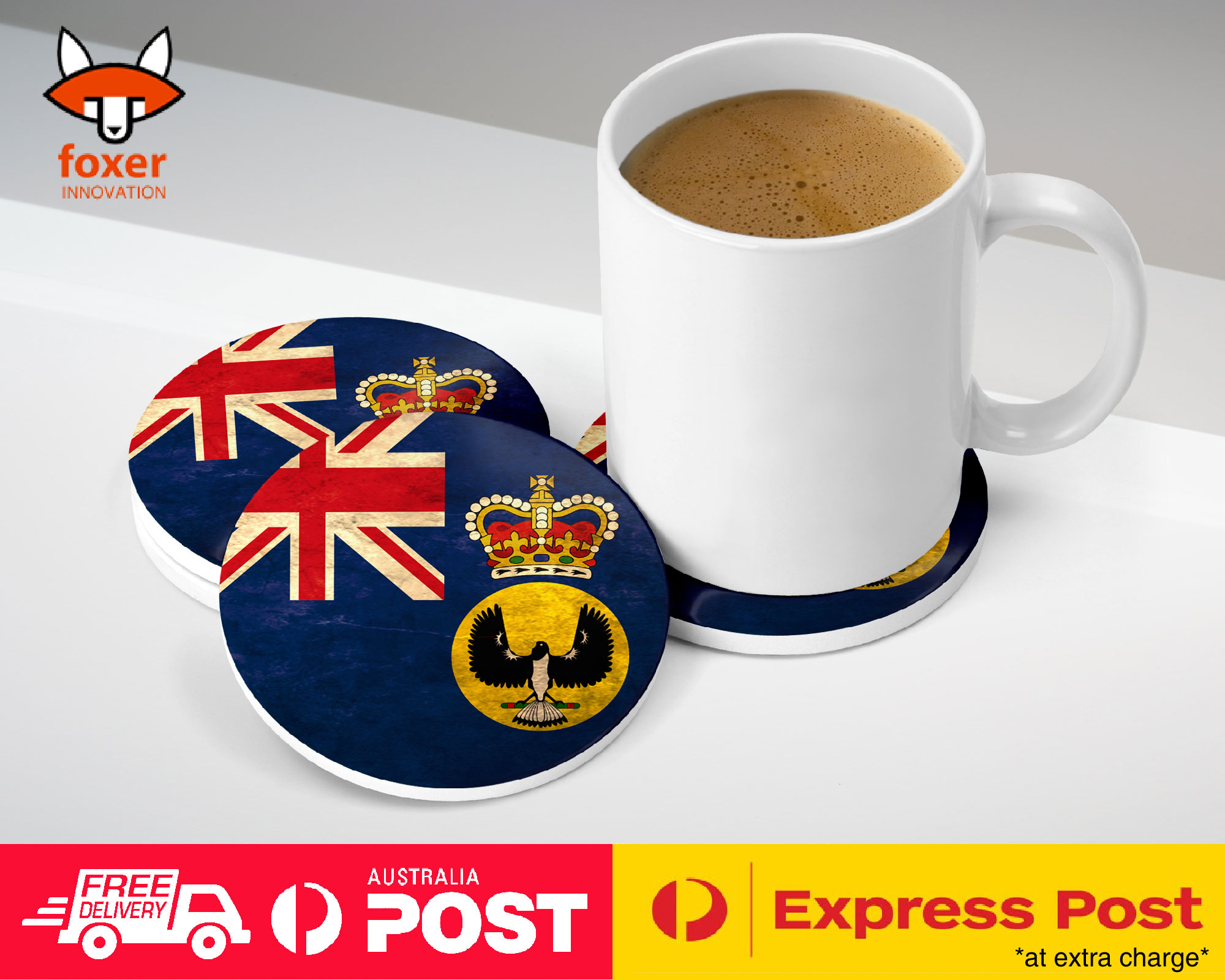 COASTER COFFEE DRINKING MAT|SOUTH AUSTRALIA STATE FLAG #2