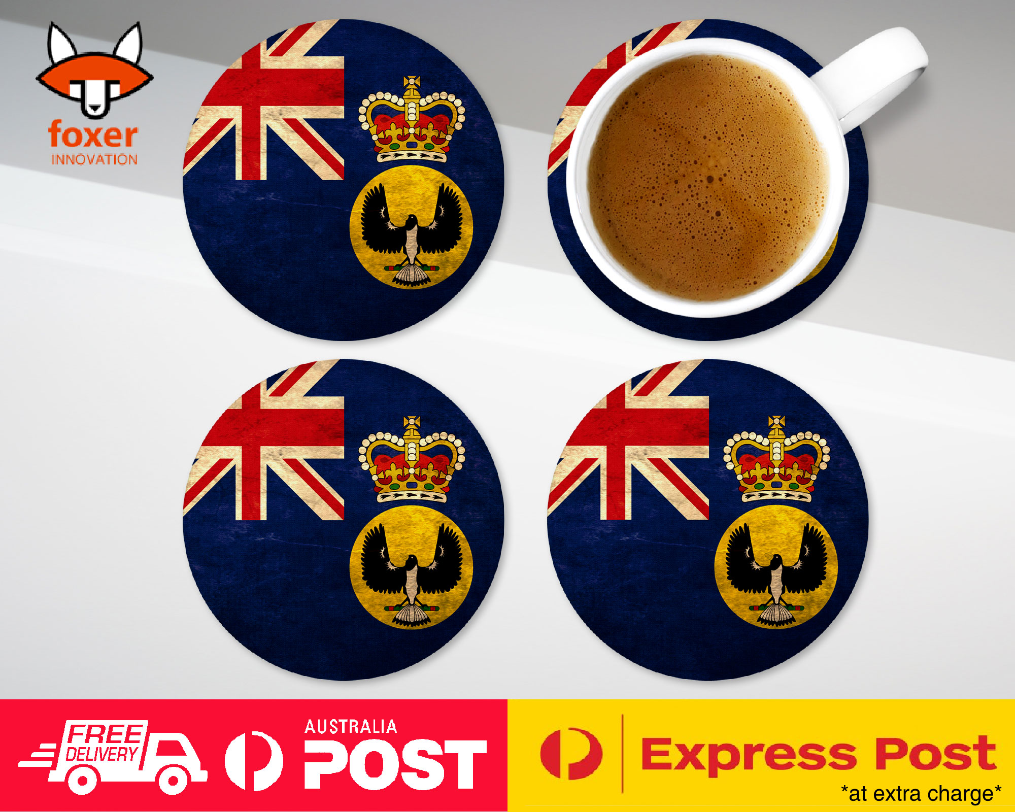 COASTER COFFEE DRINKING MAT|SOUTH AUSTRALIA STATE FLAG #2