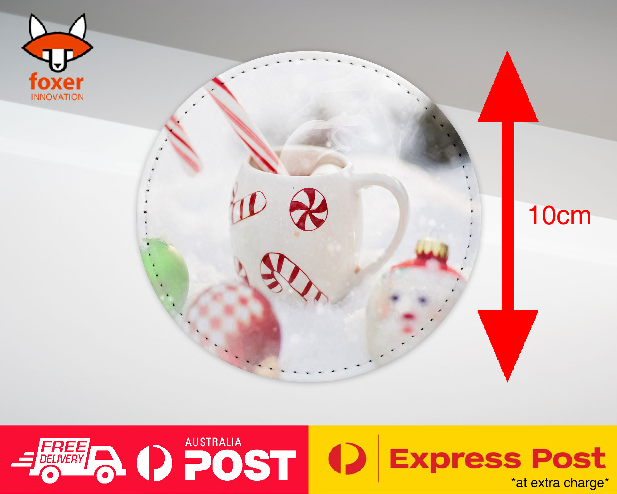 COASTER COFFEE DRINKING MAT|CUTE CHRISTMAS CANDY CANE STICK