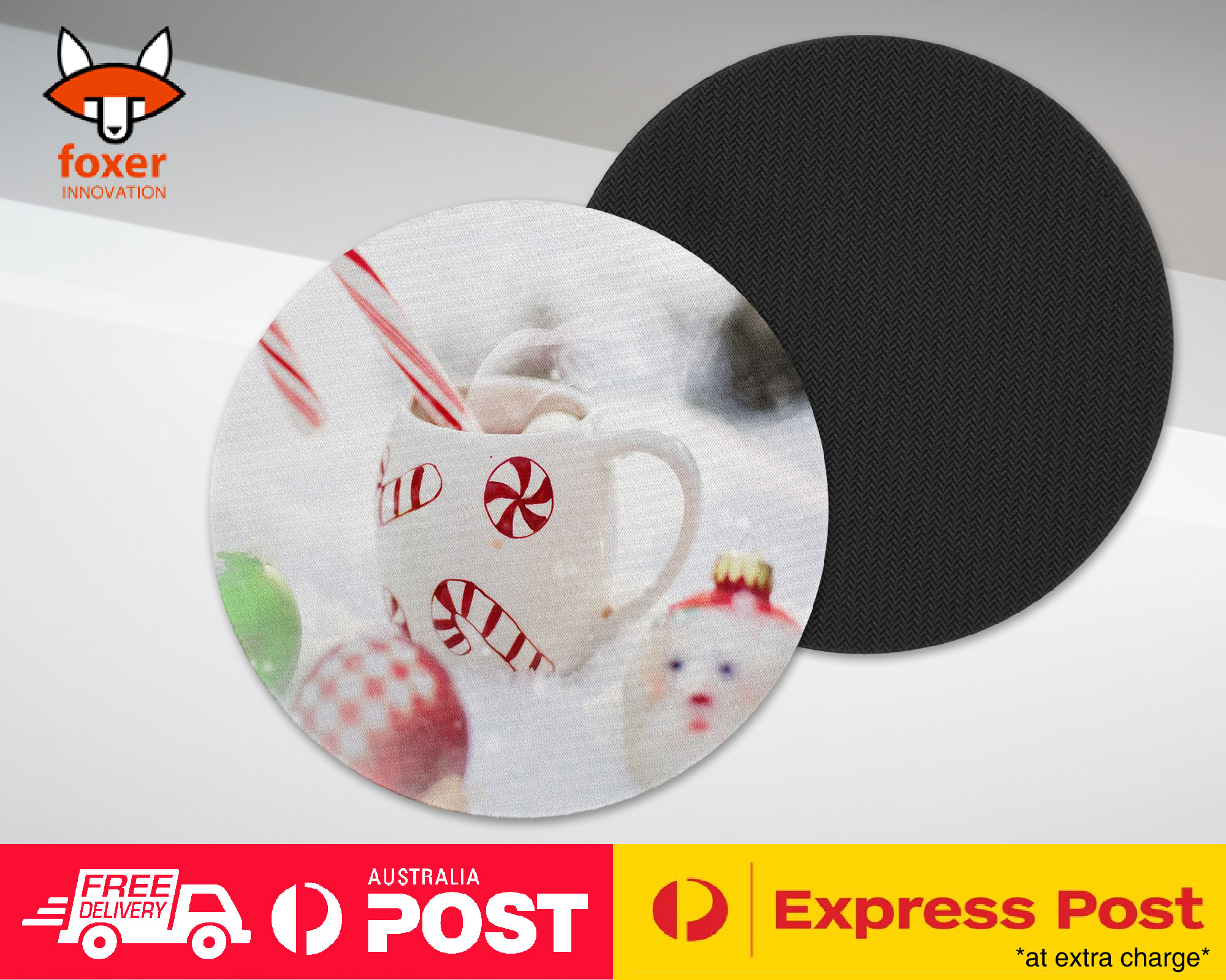 COASTER COFFEE DRINKING MAT|CUTE CHRISTMAS CANDY CANE STICK