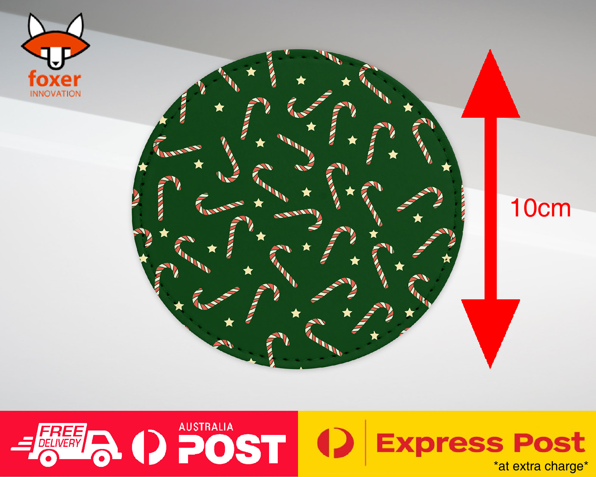 COASTER COFFEE DRINKING MAT|CHRISTMAS CANDY CANE PATTERN #1