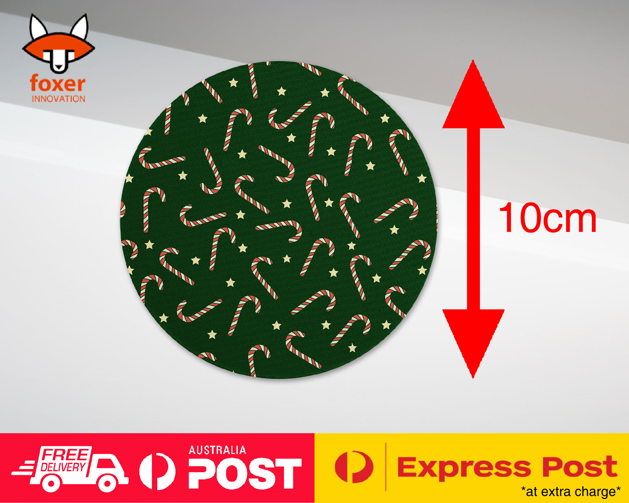 COASTER COFFEE DRINKING MAT|CHRISTMAS CANDY CANE PATTERN #1