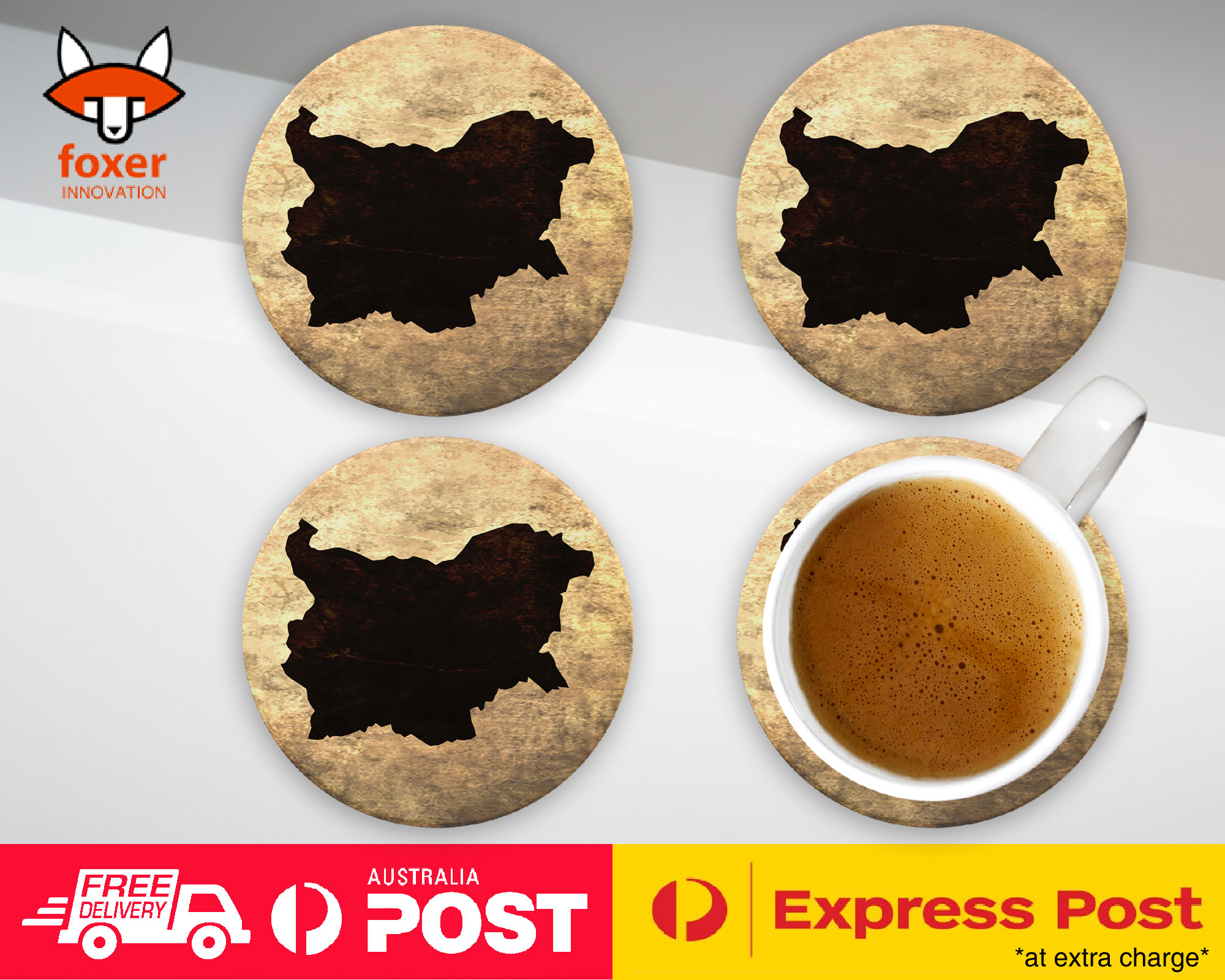 COASTER COFFEE DRINKING MAT|BULGARIA NATIONAL COUNTRY