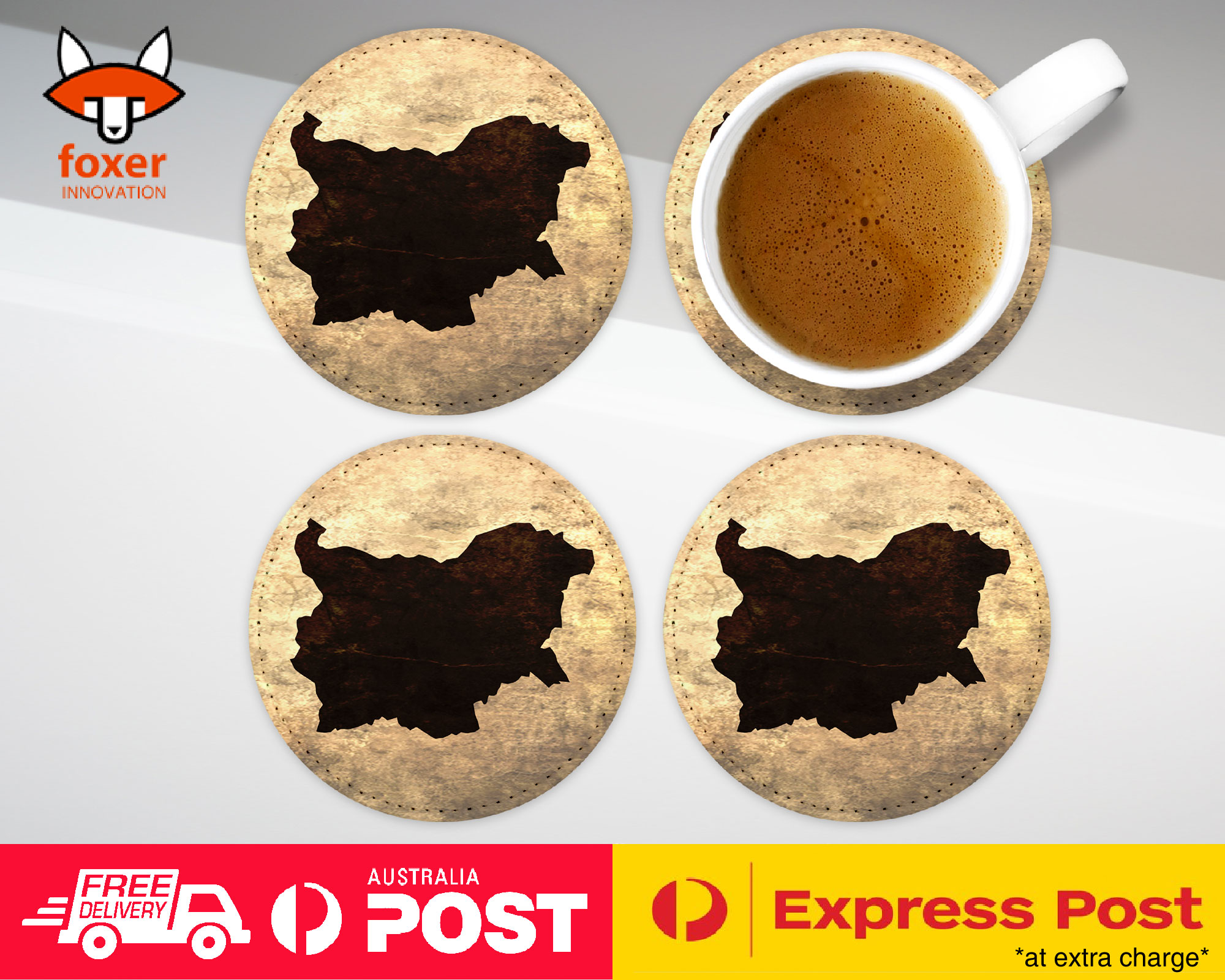 COASTER COFFEE DRINKING MAT|BULGARIA NATIONAL COUNTRY