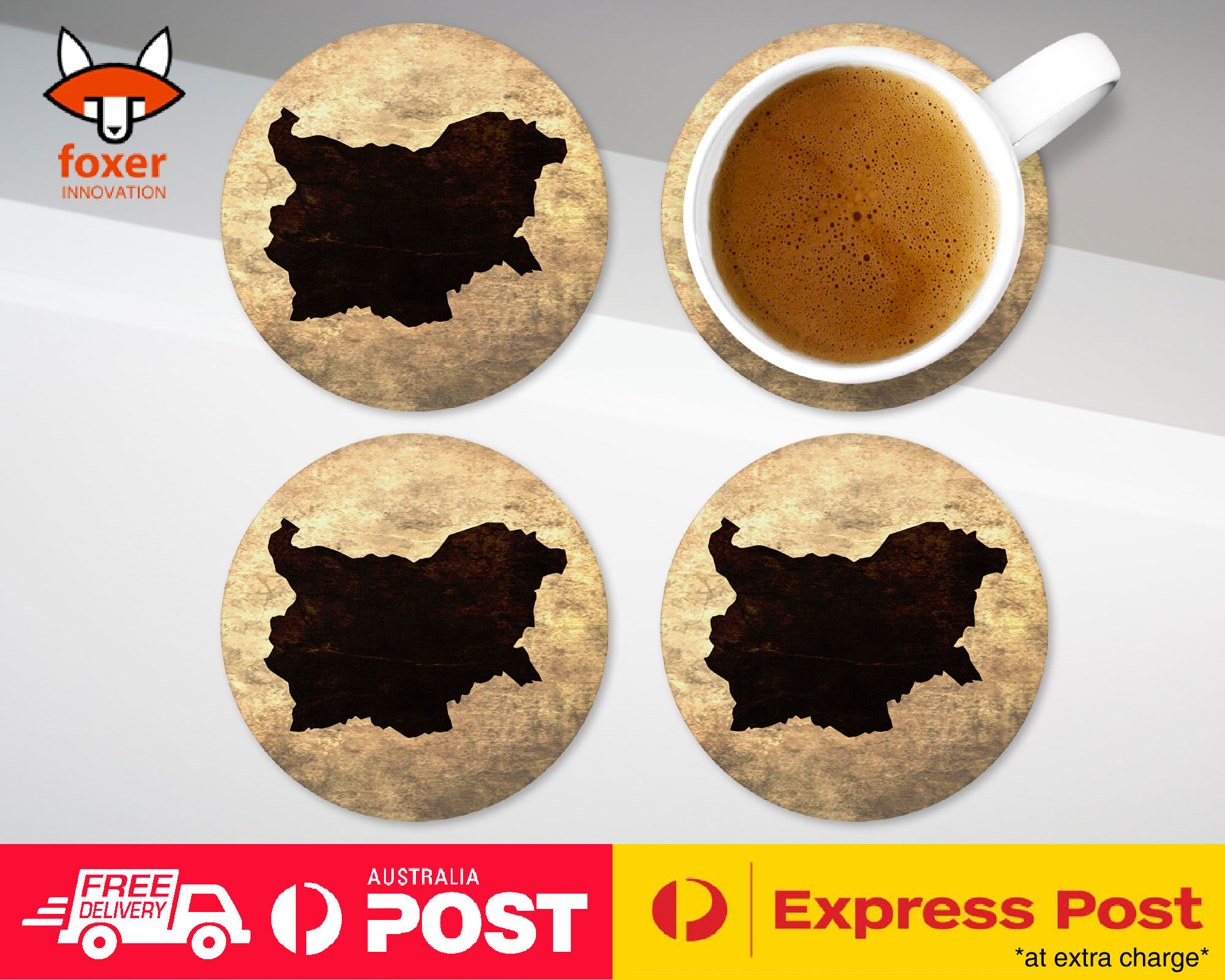 COASTER COFFEE DRINKING MAT|BULGARIA NATIONAL COUNTRY