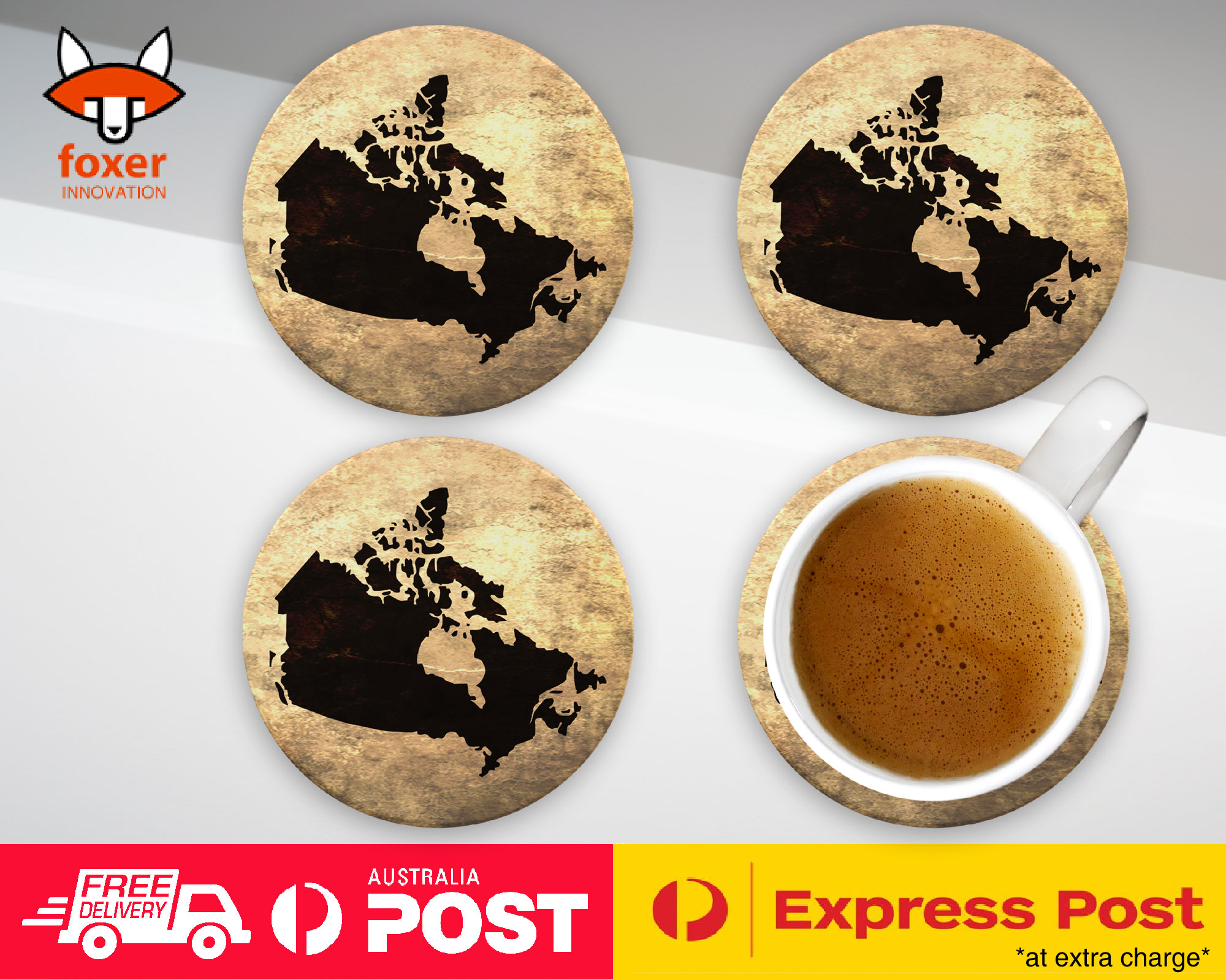 COASTER COFFEE DRINKING MAT|CANADA NATIONAL COUNTRY