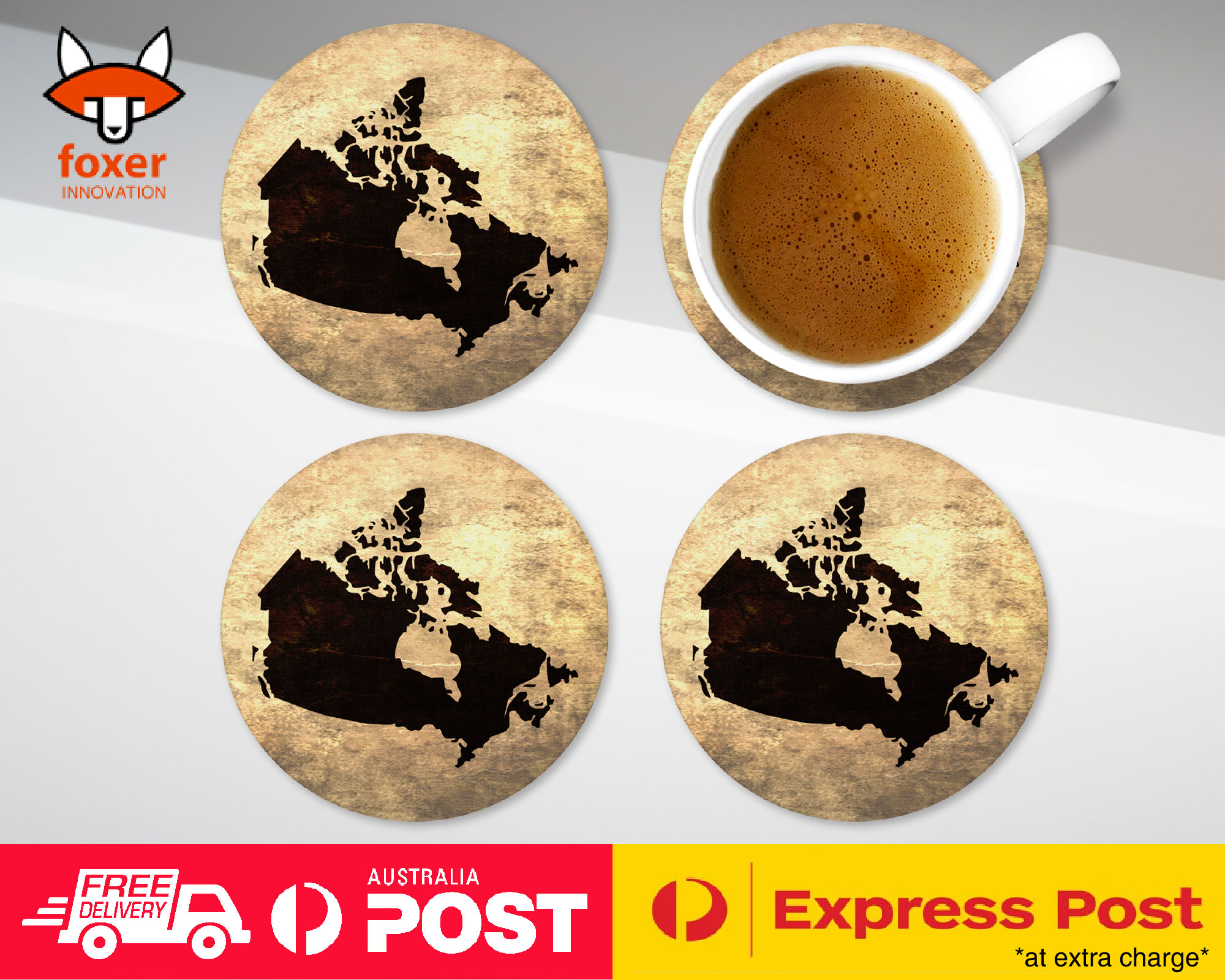 COASTER COFFEE DRINKING MAT|CANADA NATIONAL COUNTRY