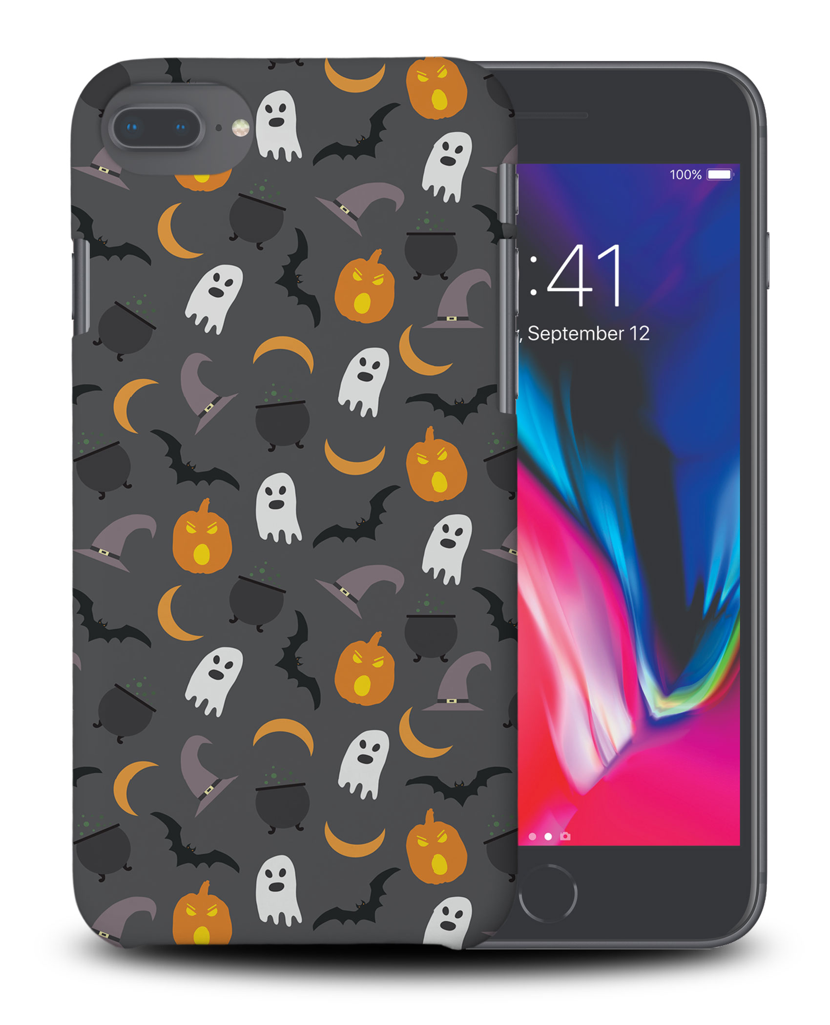 FUNDA FUNDA PARA APPLE IPHONE|HALLOWEEN PATRÓN FANTASMAS CALABAZA - Imagen 30 de 44